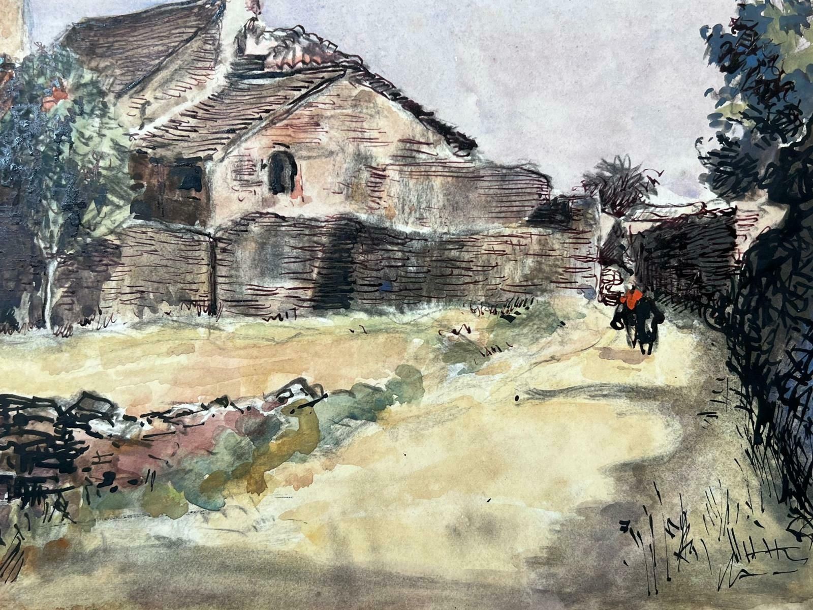 Jean Laforgueold Provence Church Mid 20th Century French Post Impressionist Signed Painting photo buy