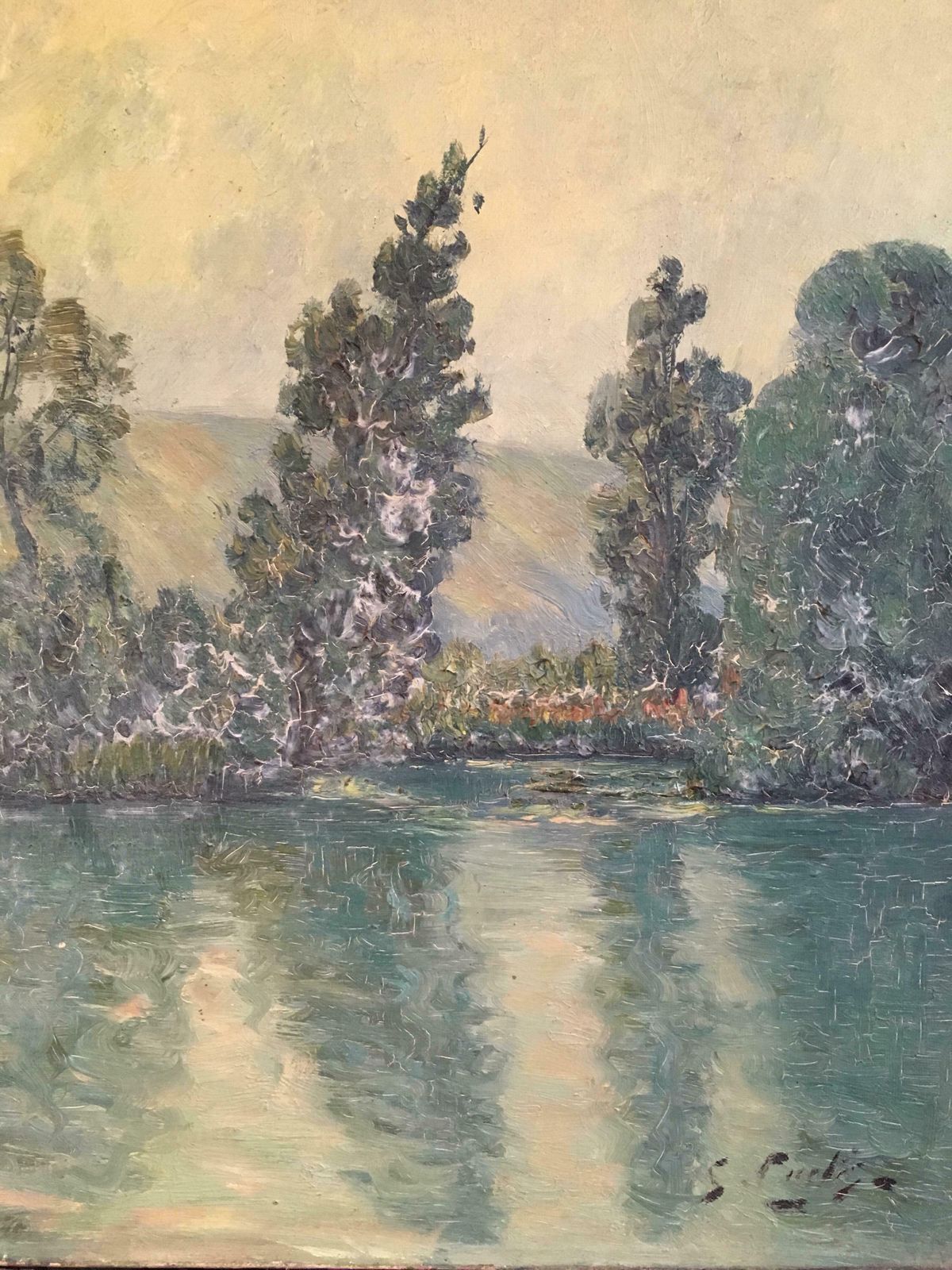 Unknownview Of The Lake, French Impressionist Landscape, Oil Painting, Signedc.1920s photo 914.0