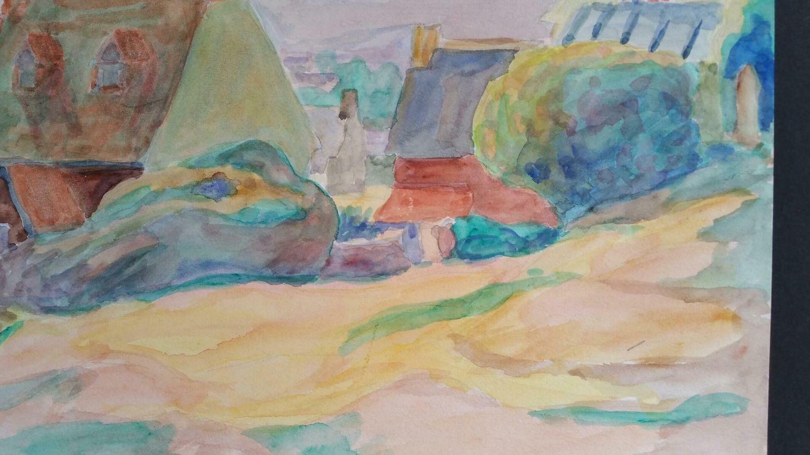 Louis Bellonprovence Village Landscape Post Impressionist 1940's Paintingc. 1940s photo 735.0