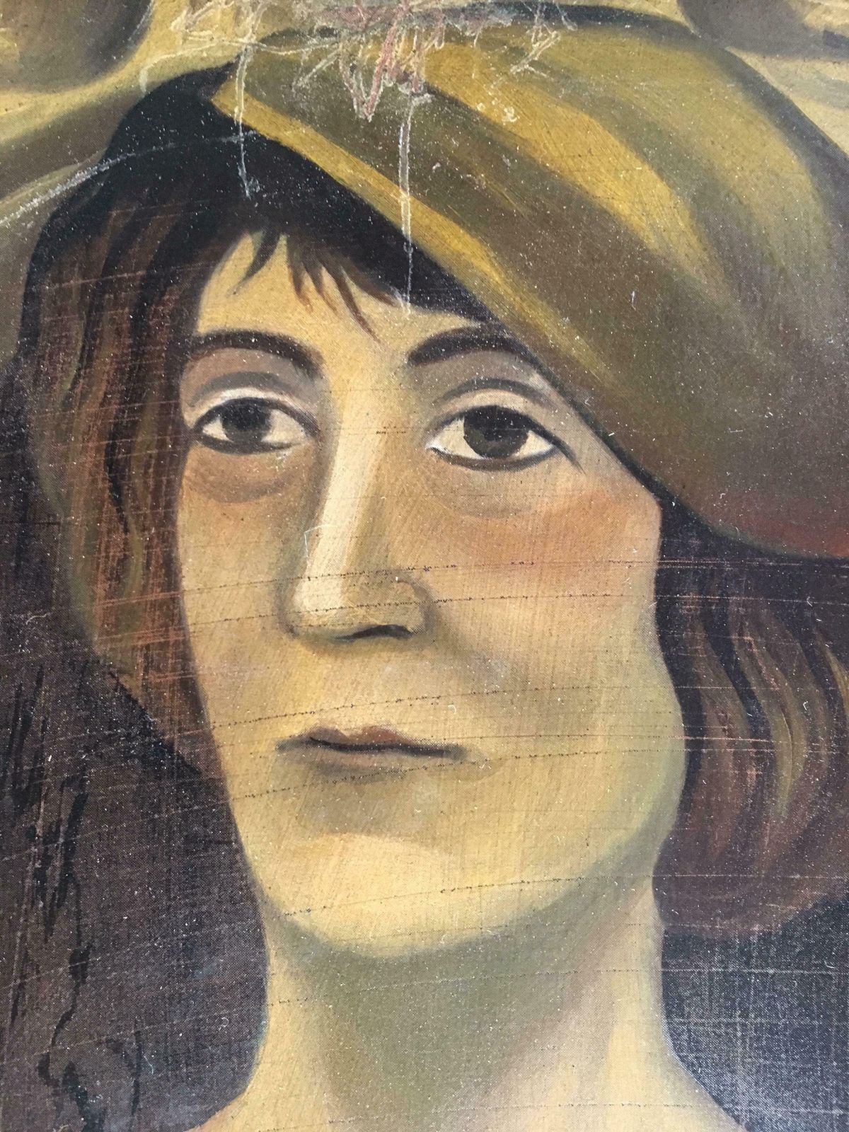 Unknownstylised Portrait, Peasant Girl, Impressionist Oil Paintingc.1950s photo Art