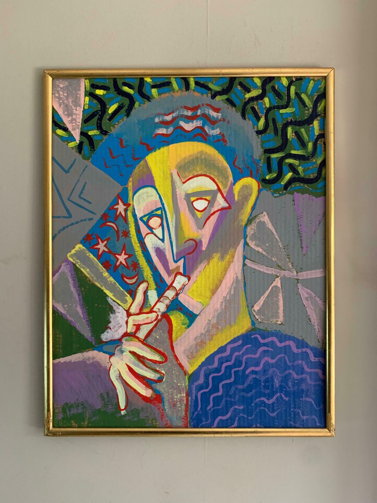 Unknownfrench Cubist Abstract 1970's Painting   Strong Fauvist Color Palettec. 1970's photo for sale