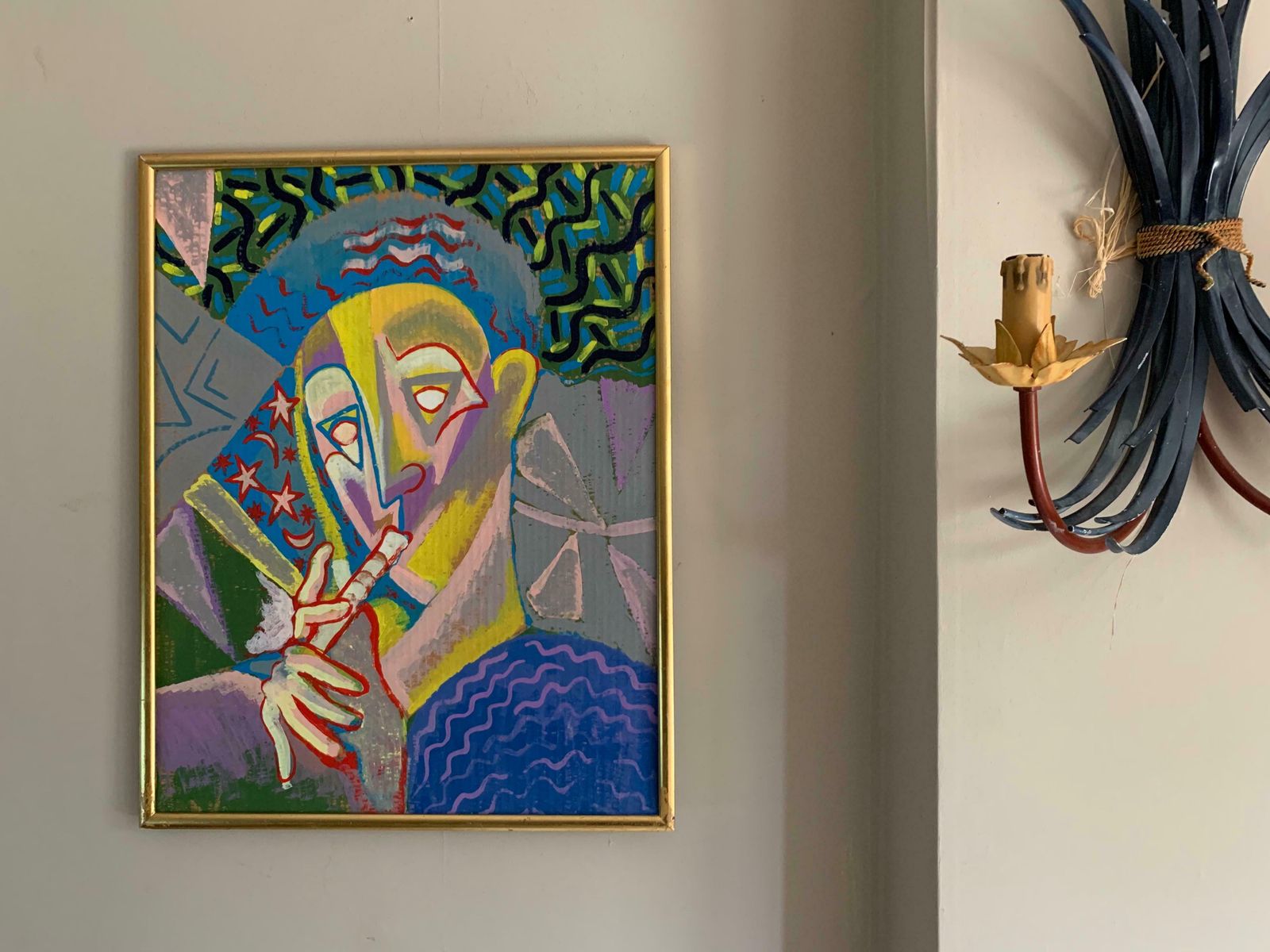 Unknownfrench Cubist Abstract 1970's Painting   Strong Fauvist Color Palettec. 1970's photo Art