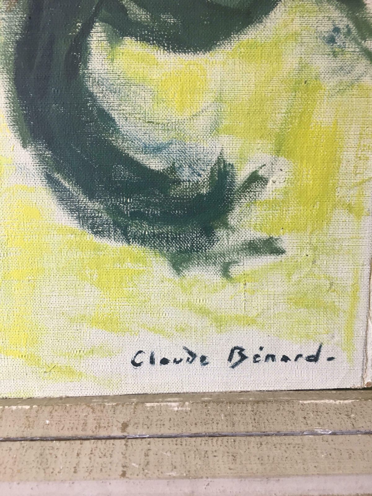 Claude Benardthe Lady In Yellow, Impressionist Portrait, Signed Oil Paintingc.1950s photo for sale