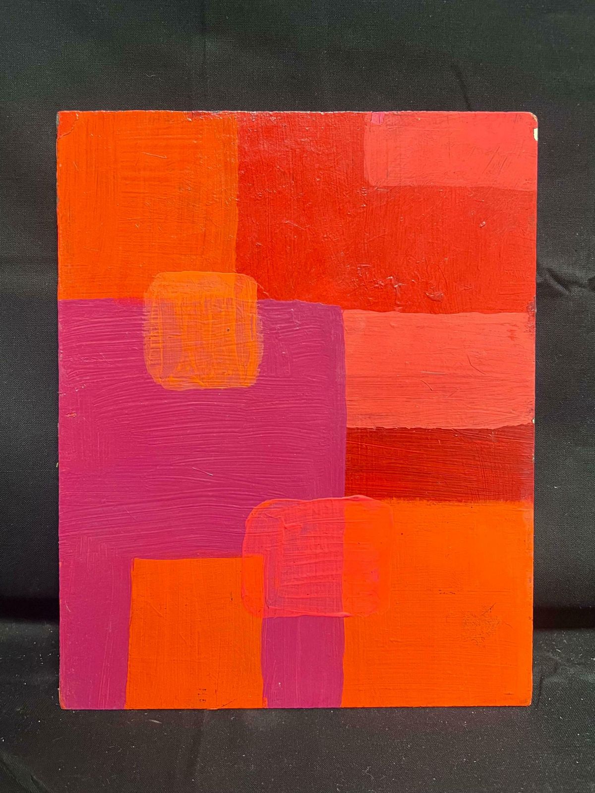 Sally Bradshawpink Red Cubist Abstract British Contemporary Paintingc.2017 photo for sale