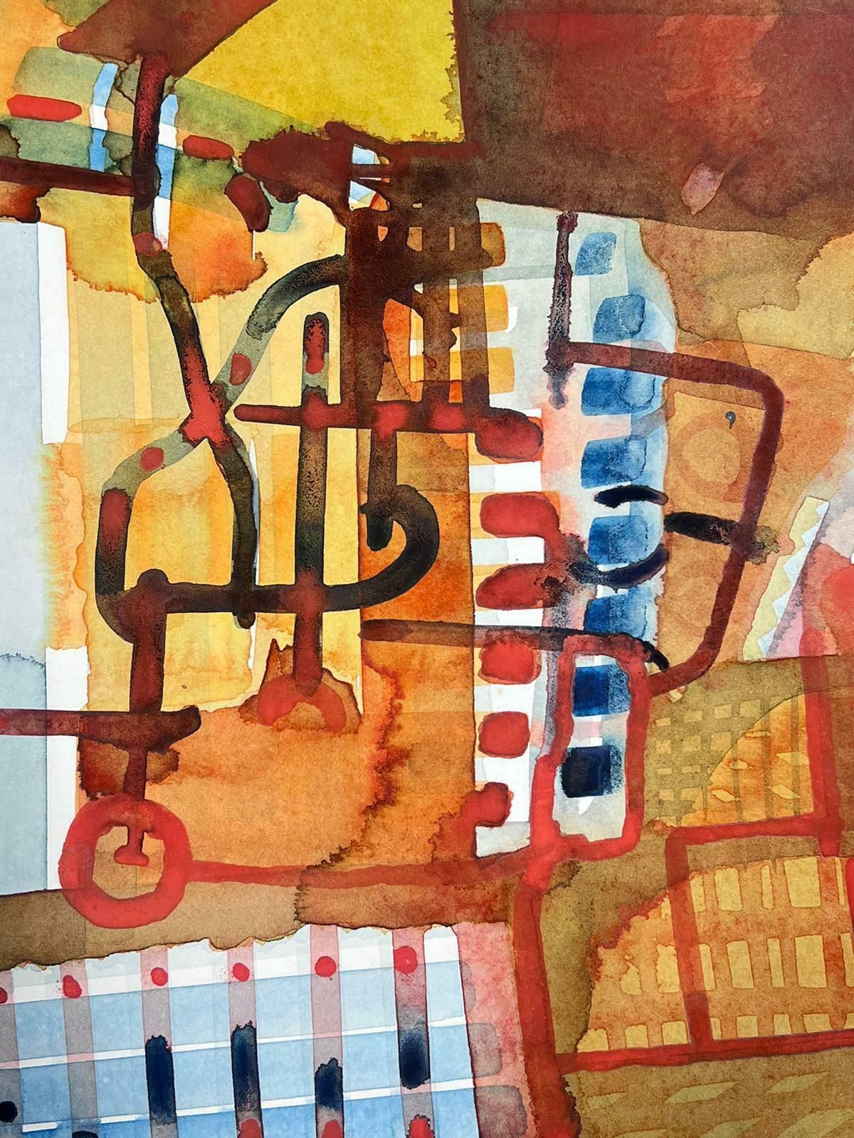 Jacques Coulais (1955 2011)french Expressionist Abstract Original Painting Fiery Coloursmid 20th Century photo 919.0