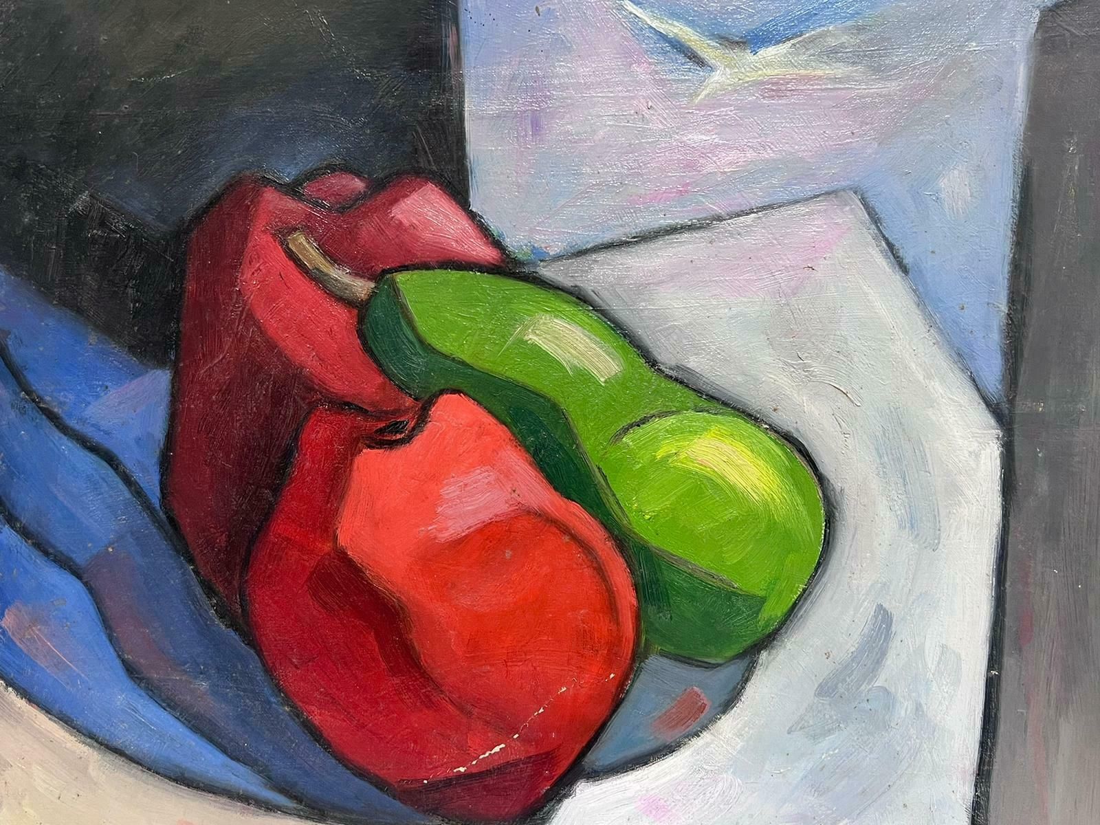 Paul Louis Bolot (French 1918 2003)french Modernist Oil Painting Cubist Still Life Of Apples20th Century photo furniture