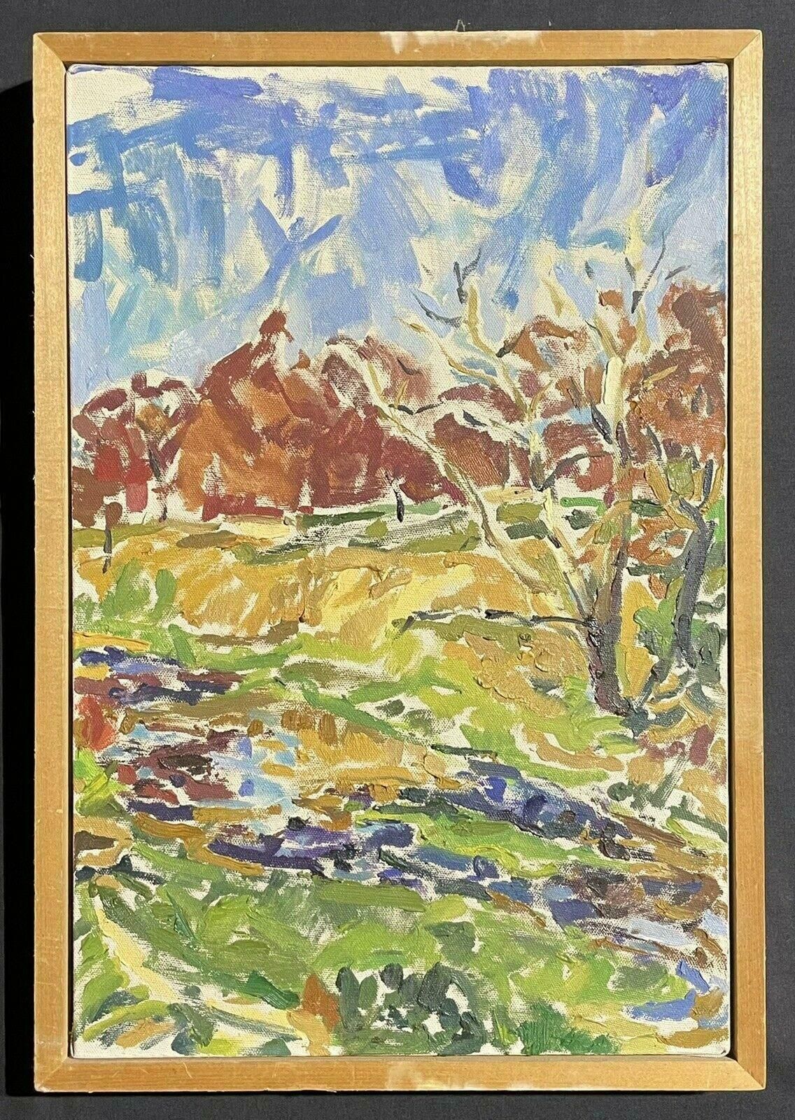 Douglas Stuart Allenlarge  Impressionist Oil Painting   Colourful Flowing River Scene20th Century photo furniture