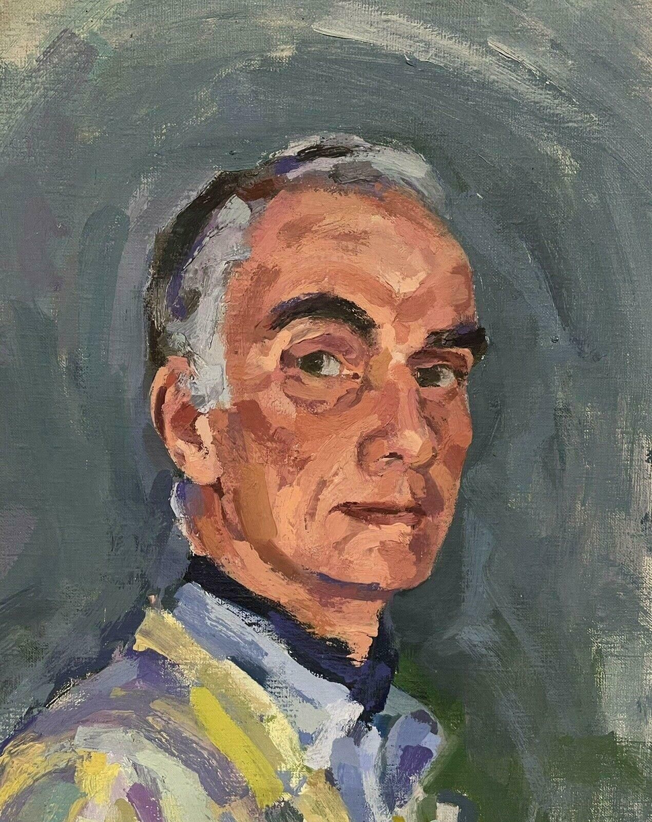 Douglas Stuart Allenlarge Impressionist Oil Painting   Self Portrait Of Douglas Allen20th Century photo Art