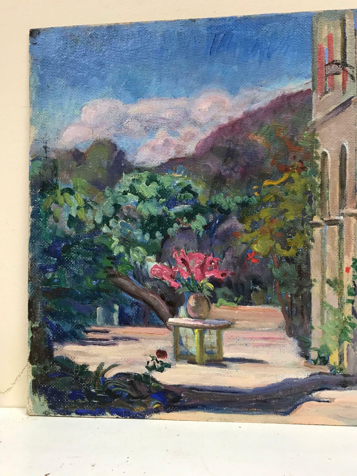 French School1930's French Post Impressionist Oil Painting   Country House Flower Gardens photo 791.0