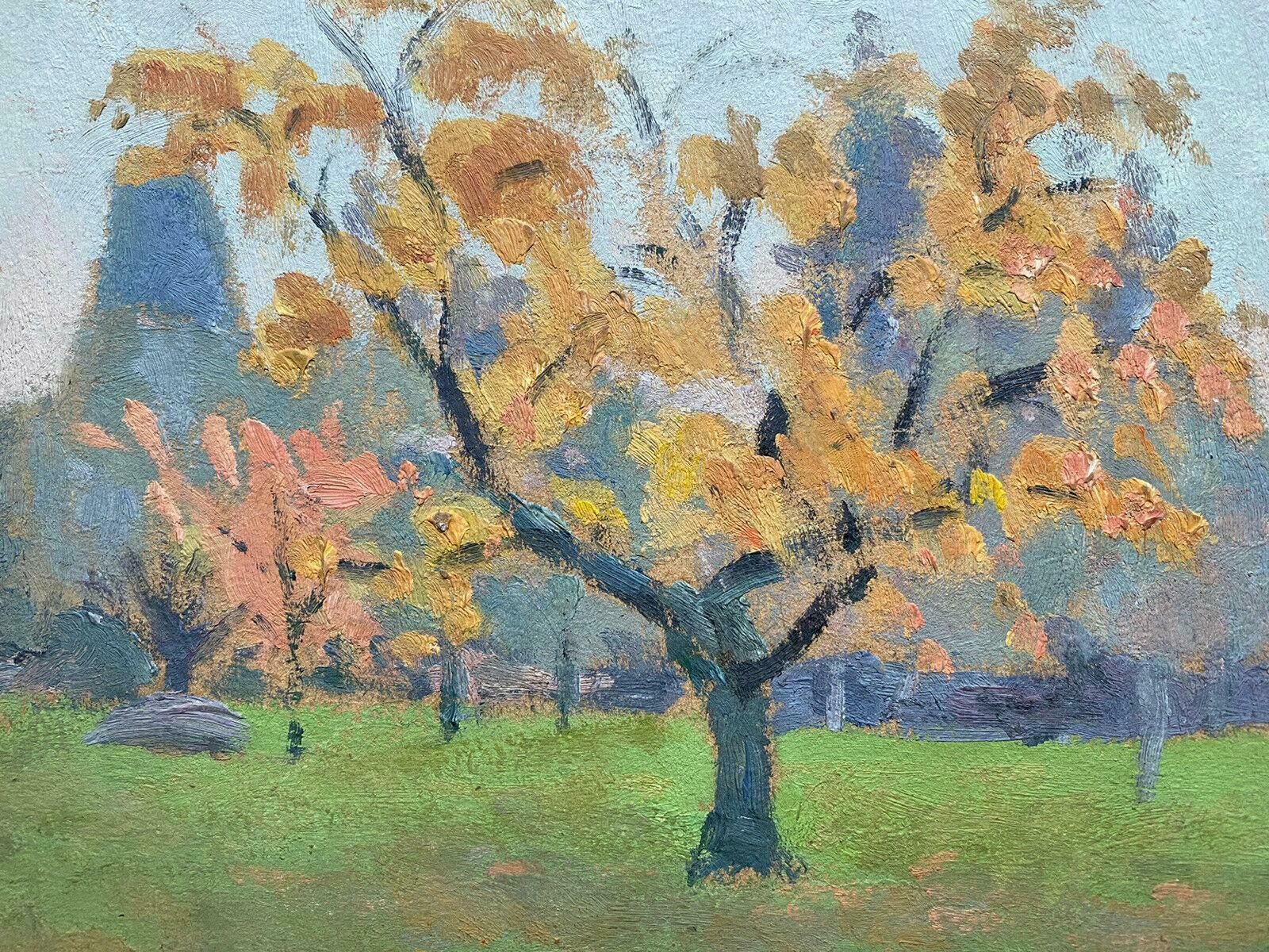Rene Hutetrene Hutet (1907 1994) French Impressionist Oil   Autumn Trees Landscapemid Century photo furniture