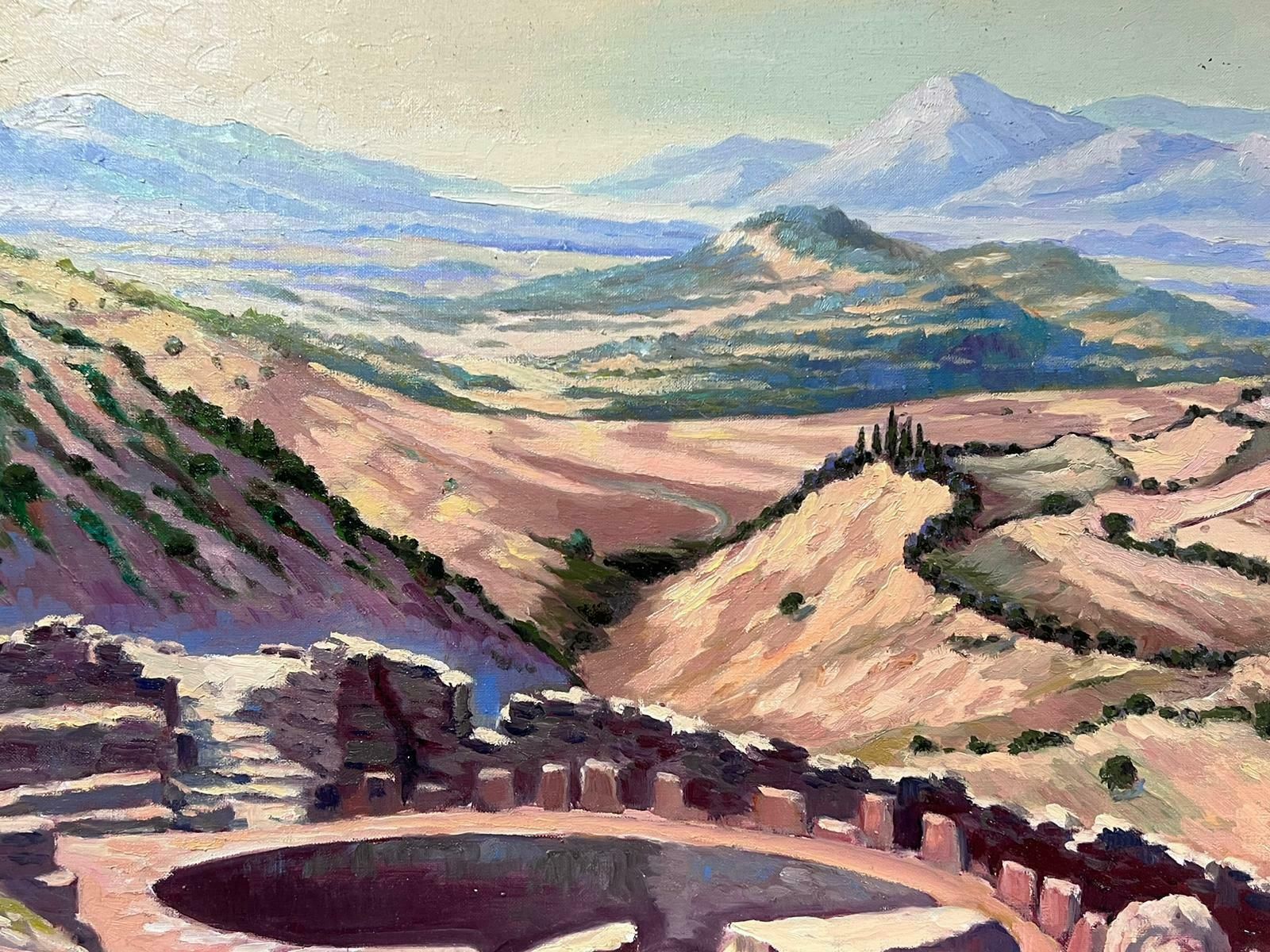 Georges Bordonovecontemporary French Impressionist Oil Stone Well In Mountain Landscape photo Art