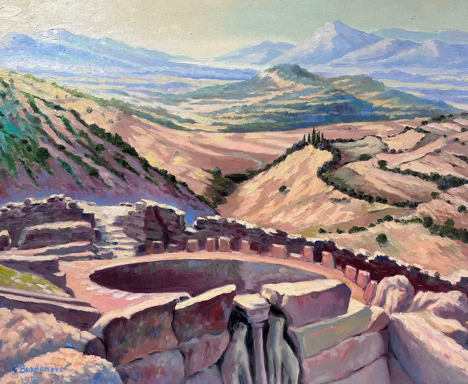 Georges Bordonovecontemporary French Impressionist Oil Stone Well In Mountain Landscape photo 817.0