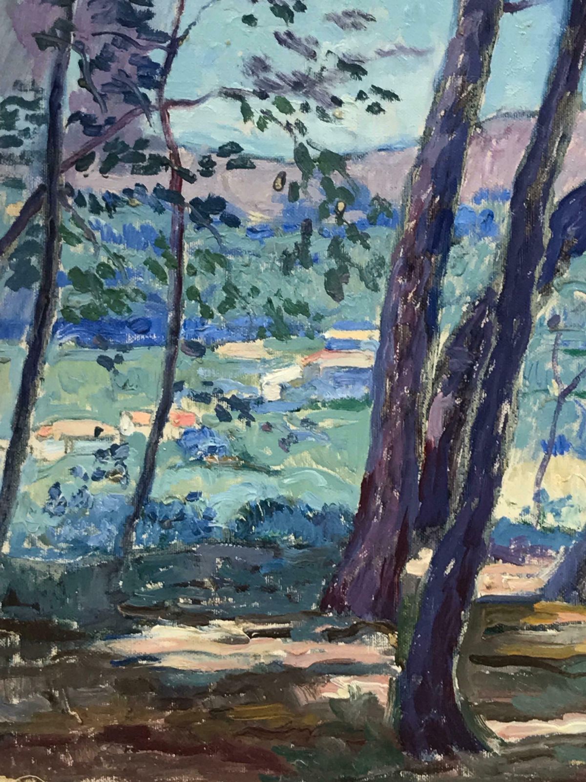 French School1930's French Post Impressionist Oil Painting   Summer Provence Landscapec. 1930's photo Art