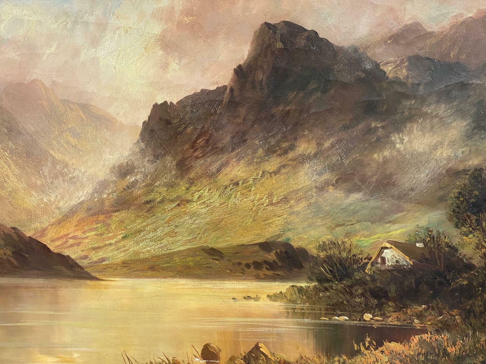 Francis E. Jamiesonantique Scottish Highlands Oil Painting Dunkeld River Tay Perthshirec.1930's photo for sale