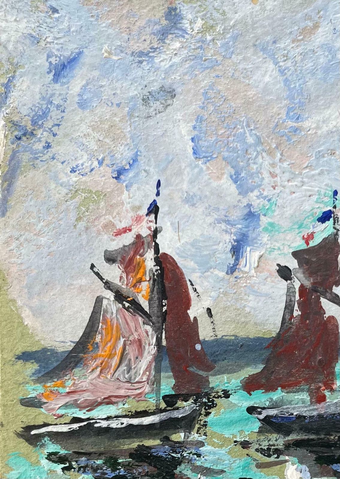 Fanch Lelfrench Impressionist Oil Painting Of "Fête Des Vieux Coquins à St. Sulac" Breton2001 photo vinterior
