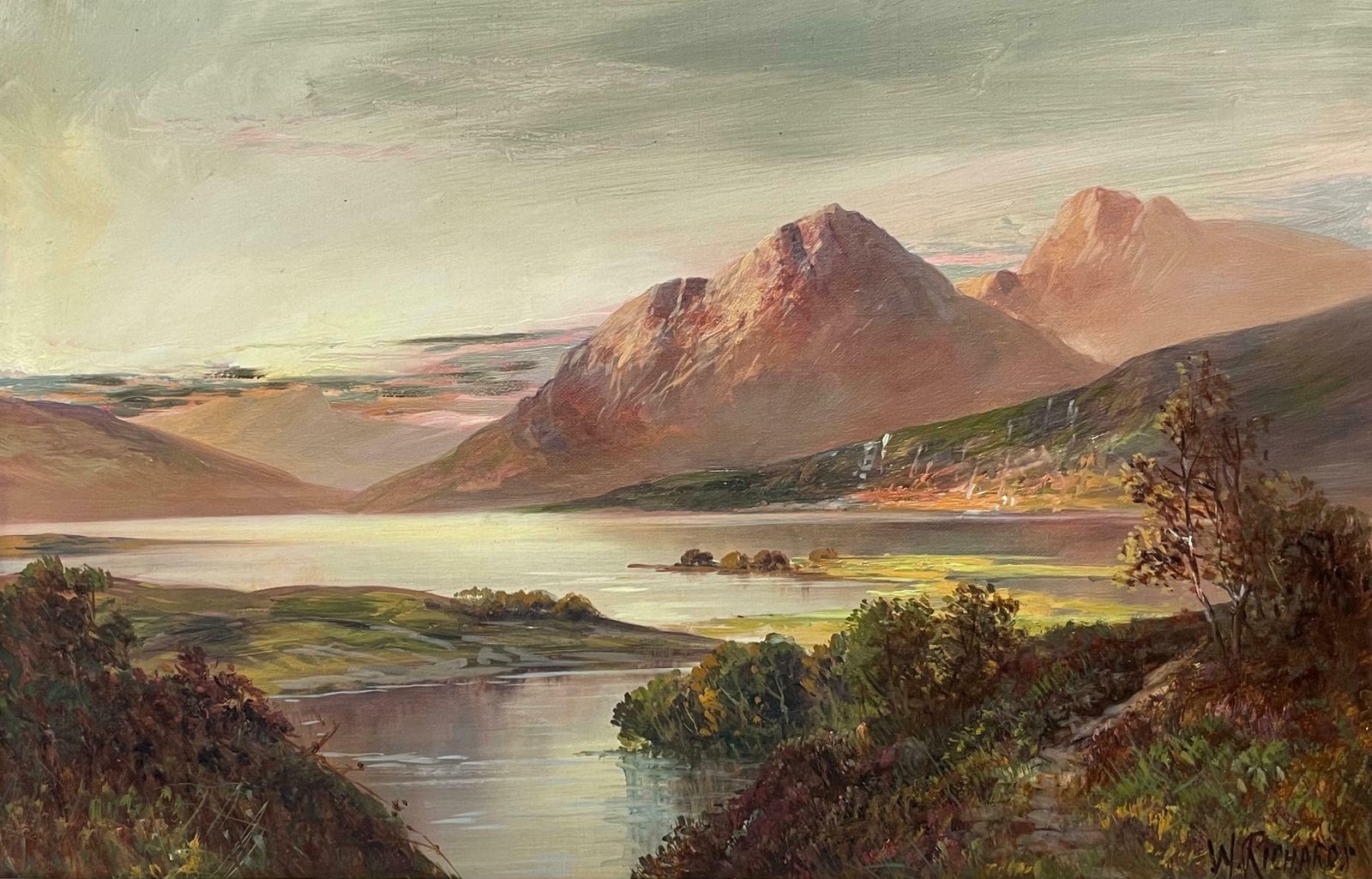 Francis E. Jamiesonantique Scottish Highlands Signed Oil Painting Loch Tay Perthshirec.1930's