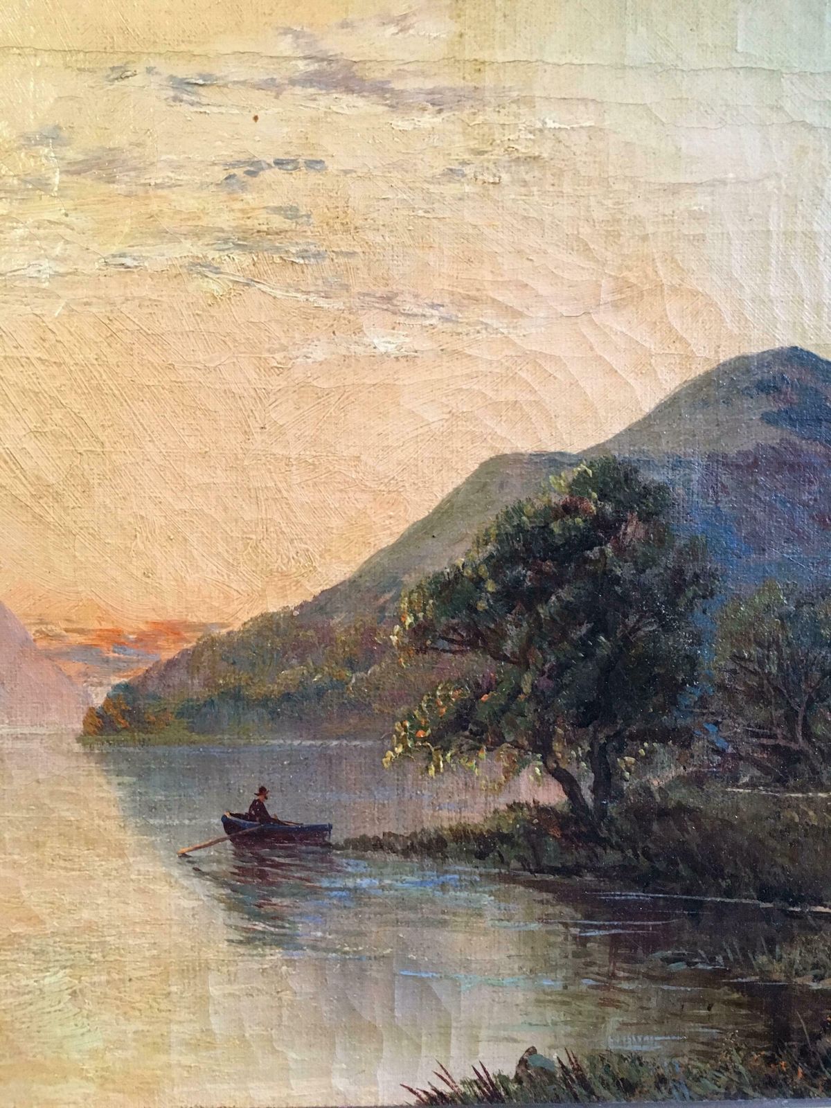 Francis E. Jamiesonglen Ogle, Lochearnhead, Antique Scottish Oil Painting Sunset, Signedc.1930's photo Art