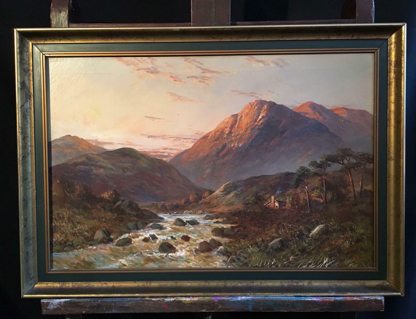 Francis E. Jamiesonsunset Over Scottish Highlands 'Allan Waters', Signed Oil Paintingc.1920s photo furniture
