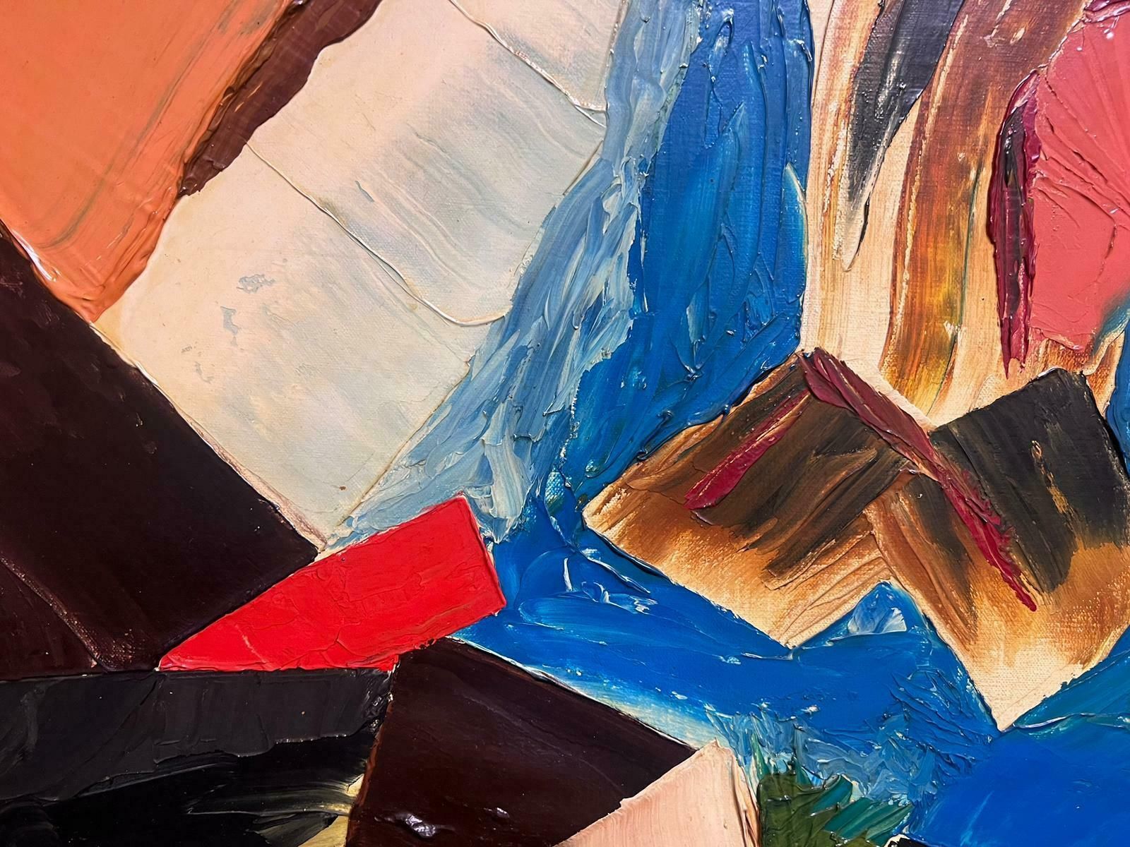Jean   Pierre Stagnaro1960's French Abstract Oil Painting Very Very Thick Impasto Oil Exhibited Work1960 photo vintage
