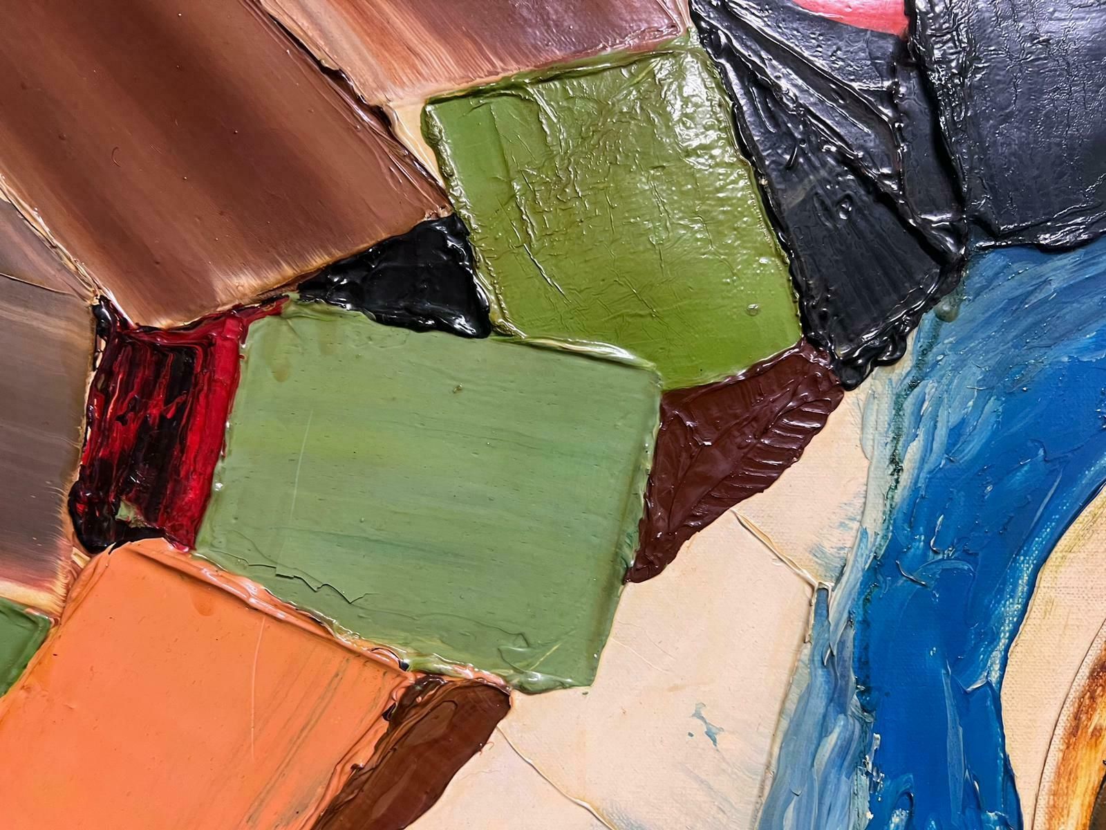 photo furniture Jean   Pierre Stagnaro1960's French Abstract Oil Painting Very Very Thick Impasto Oil Exhibited Work1960