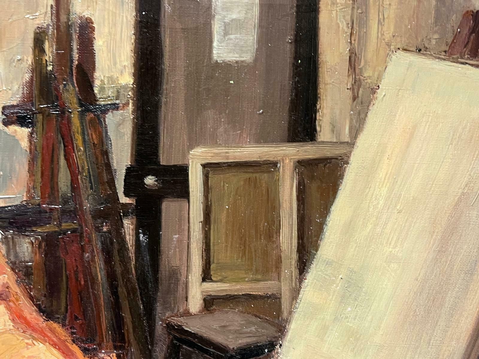 Josine Vignon1950s French Post Impressionist Signed Nude Lady Artists Studio Interior Easels1950s photo 710.0