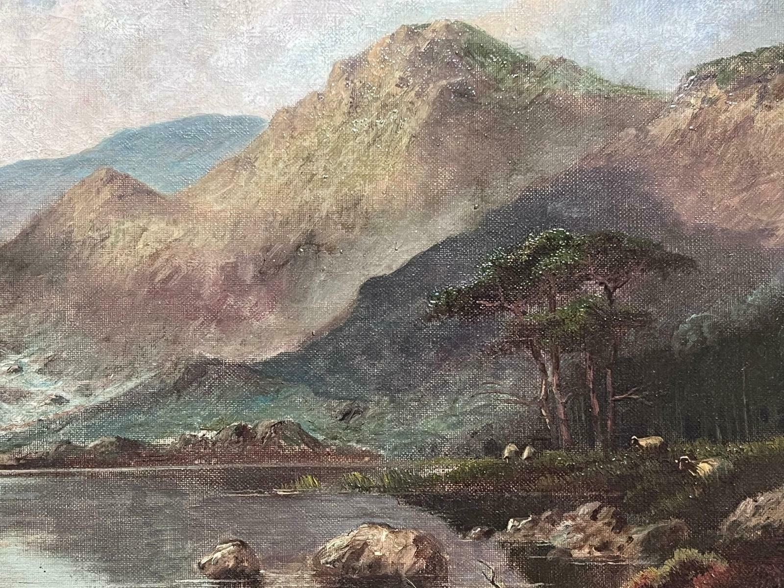 Jack M. Duckerantique Scottish Highlands Historic Loch Landscape Scene Signed Oil Painting1920's photo 1379.0