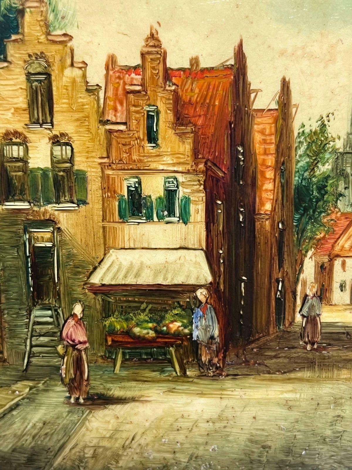 Dutch 19th Century Schoolpair 19th Century Dutch Signed Oil Paintings Figures In Old Streets19th Century photo Art