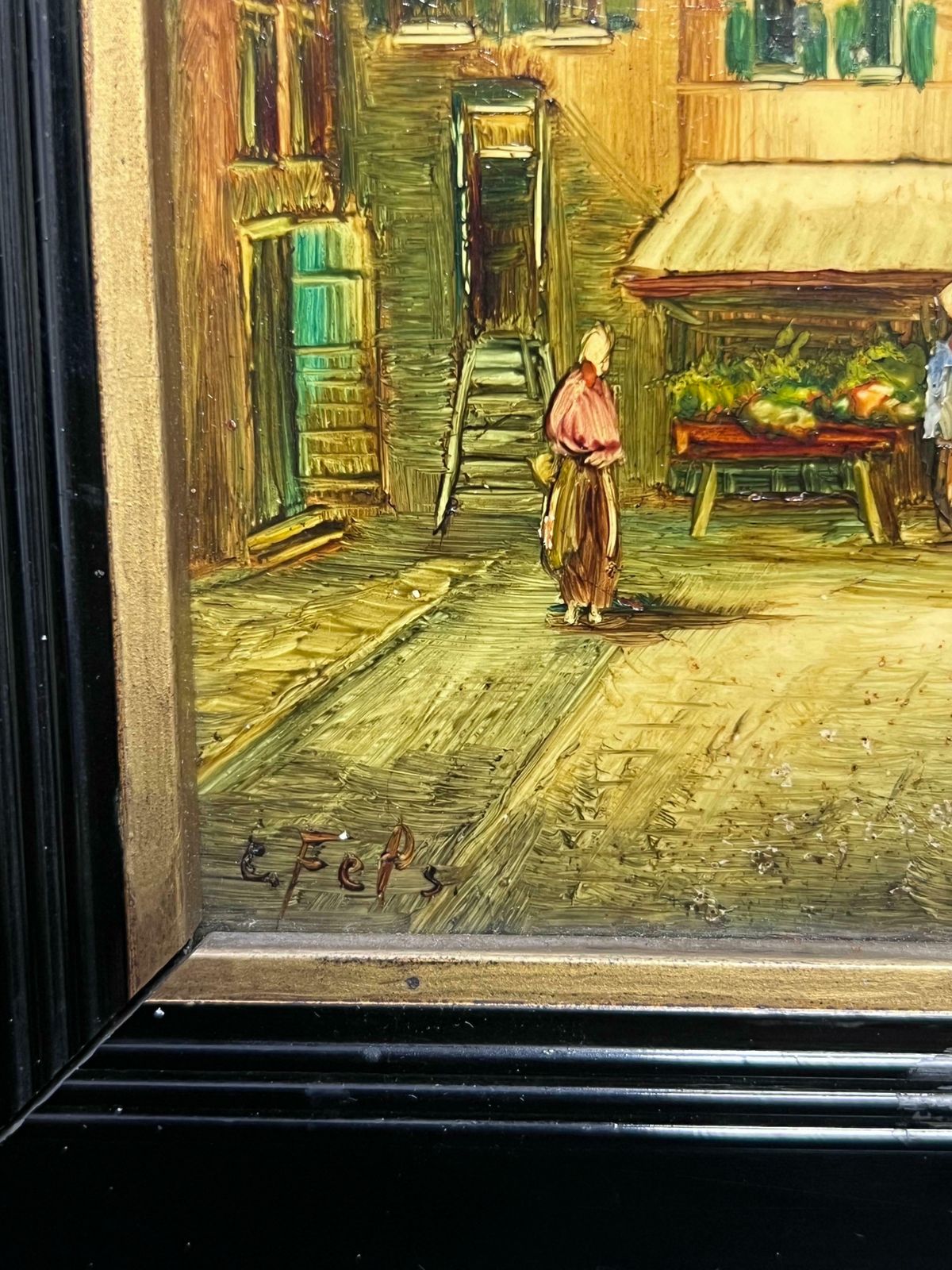 photo for sale Dutch 19th Century Schoolpair 19th Century Dutch Signed Oil Paintings Figures In Old Streets19th Century