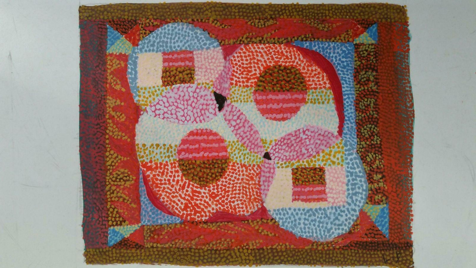 Louis Bellon French Neo Impressionist Pointillist Abstract Mid 20th Century Small Painting C. 1940s photo Art