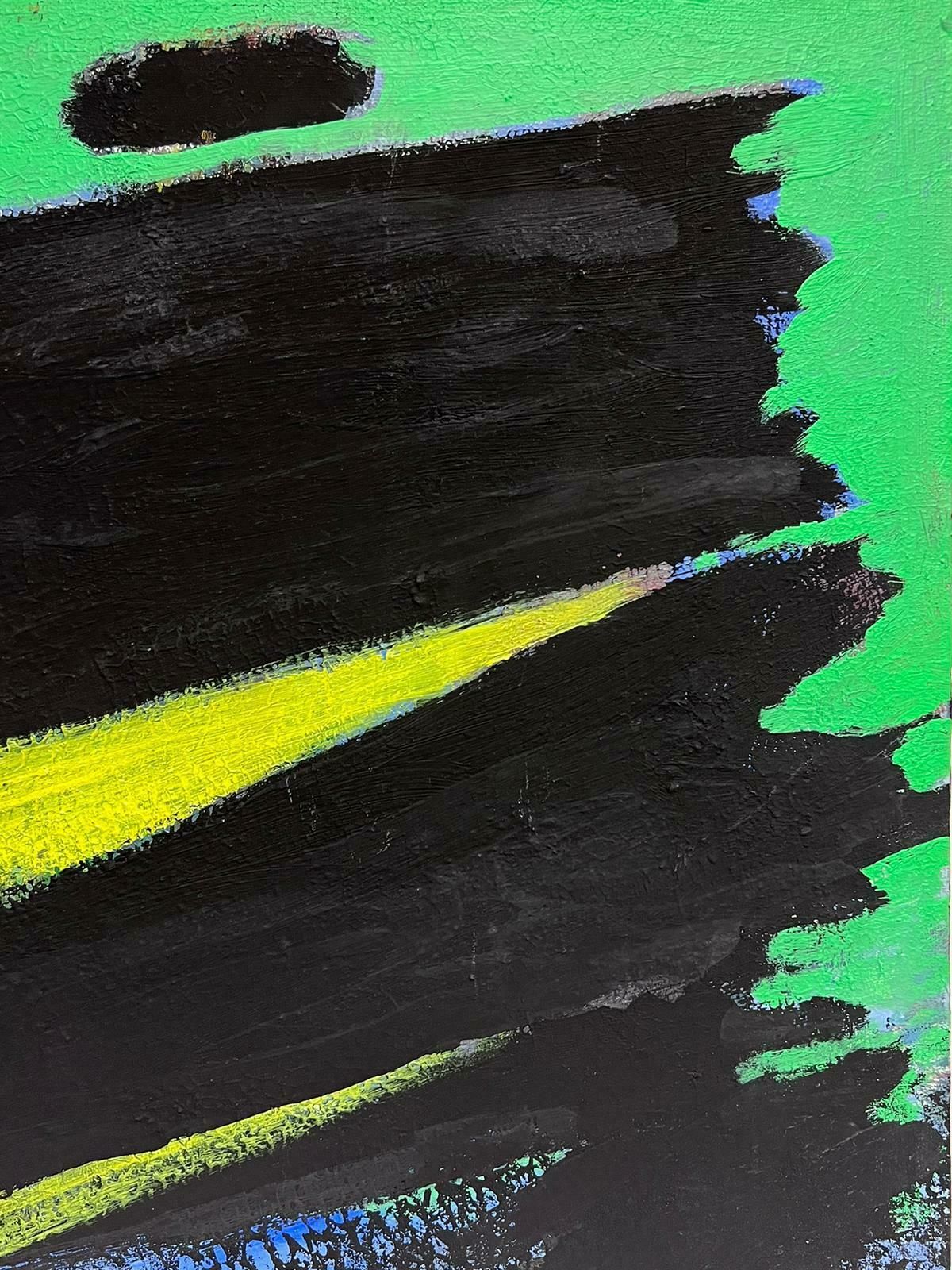 Andre Guilloublack & Green Expressionist Abstract Oil Painting Large Contemporary Canvas photo Art