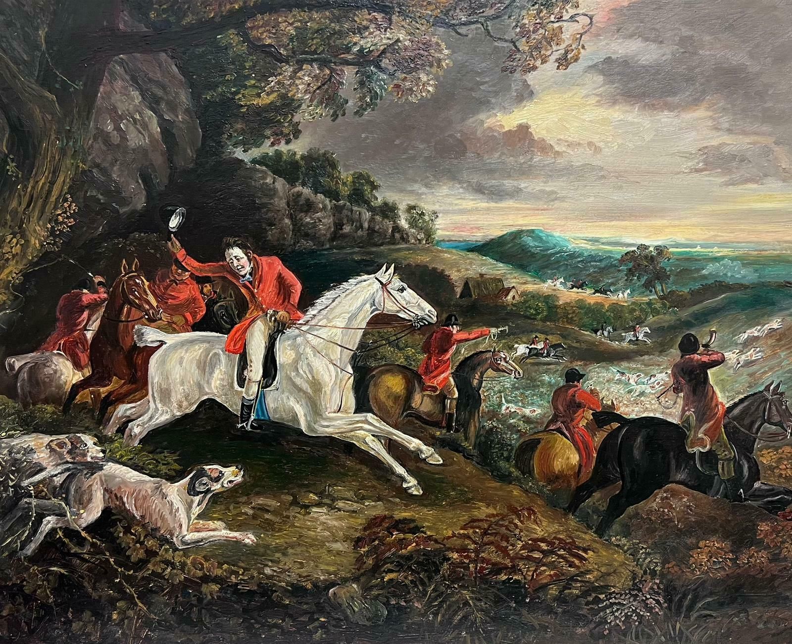 Michael Constable (20th Century British School)classic English Fox Hunting Horses Riders & Hounds In Landscape, British Oil