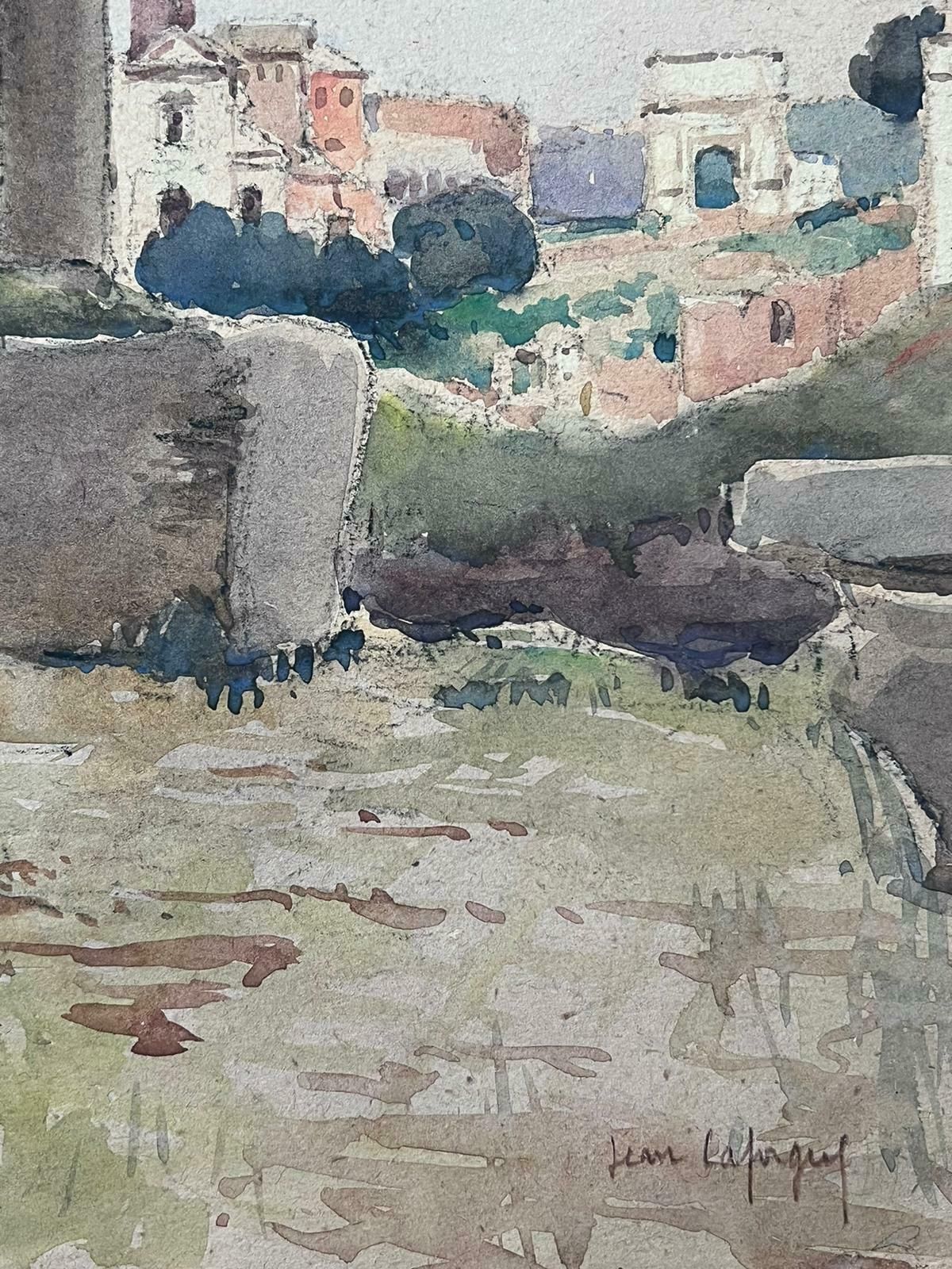 Jean Laforguemid 20th Century French Post Impressionist Signed Painting Tall Stone Monument photo 608.0