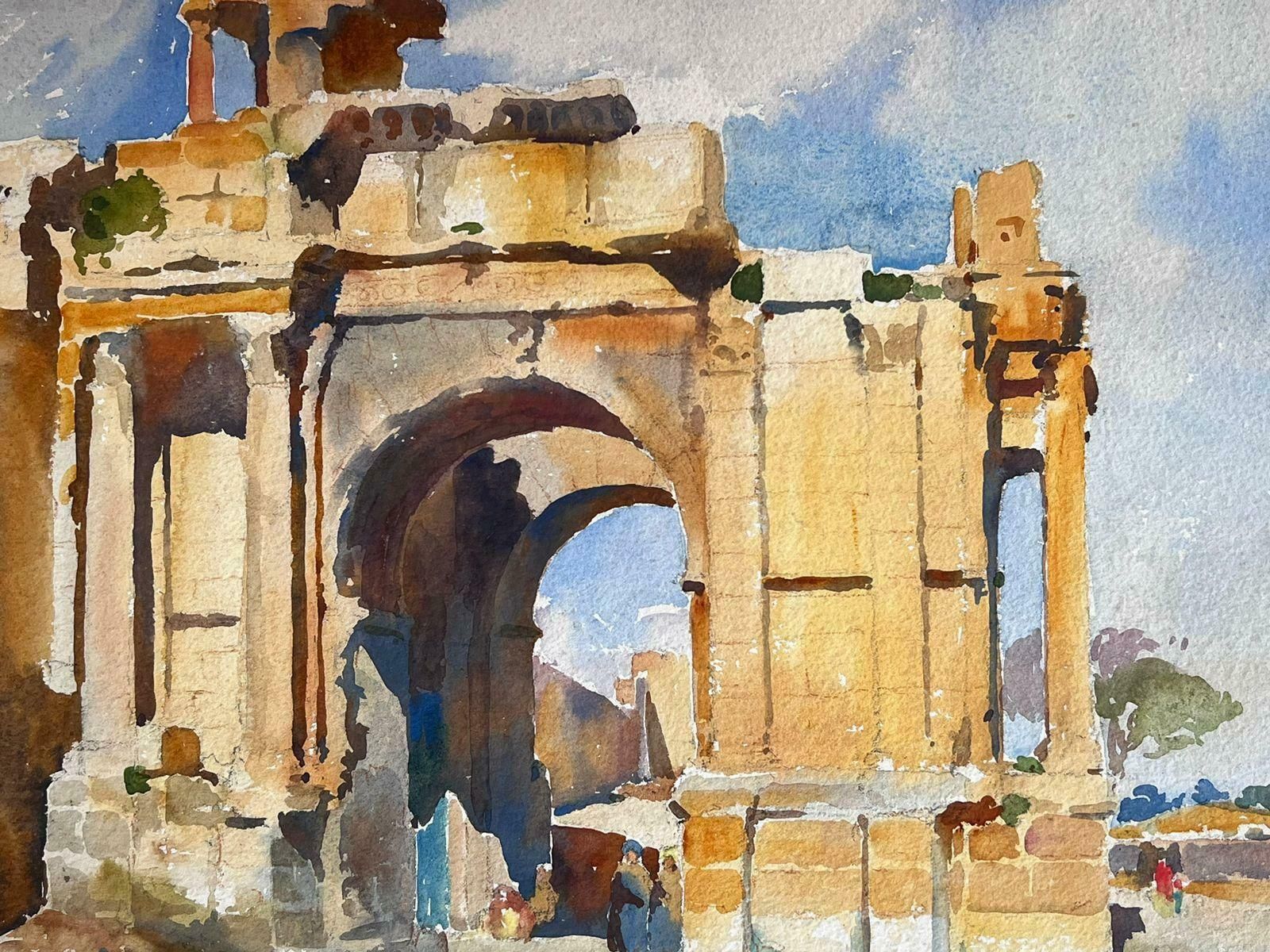 Jean Laforguemid 20th Century French Post Impressionist Signed Painting Golden Building Ruins photo vinterior