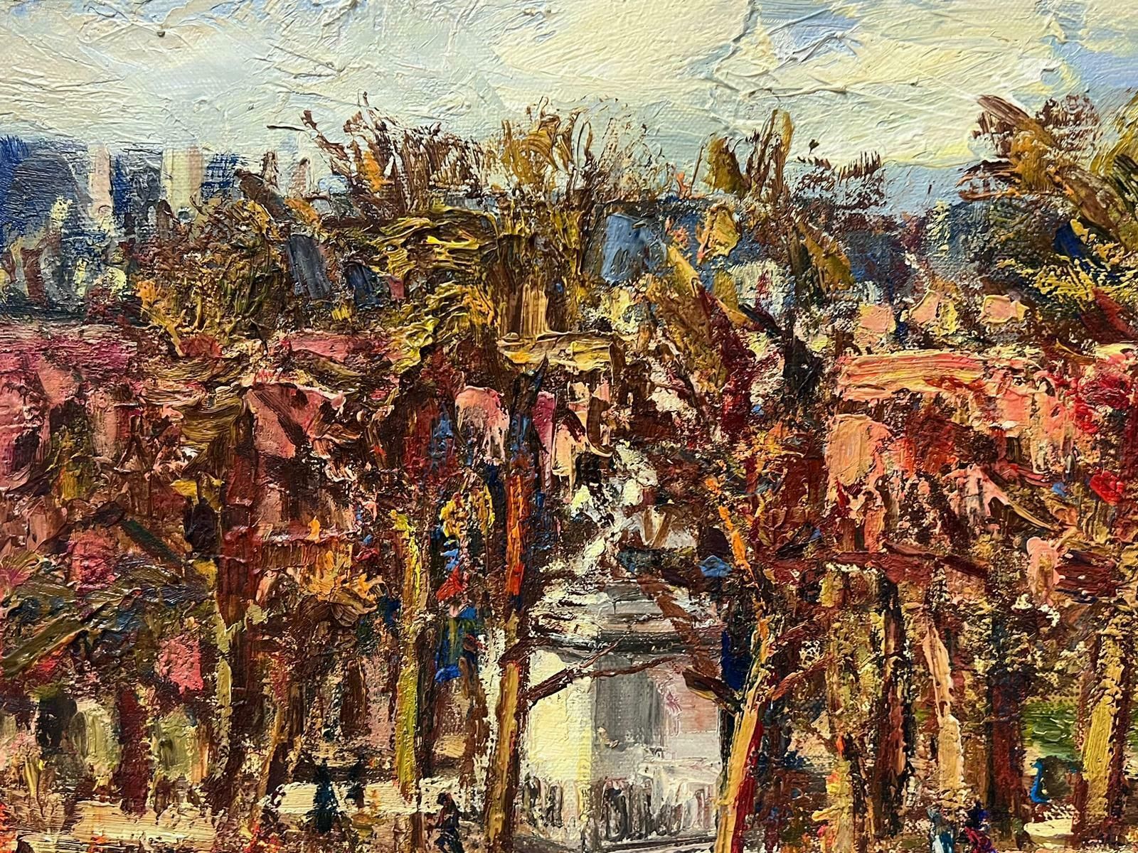Josine Vignonfrench Post Impressionist Oil Paris Square Place Des Vosges? Signed Original1960's photo 868.0