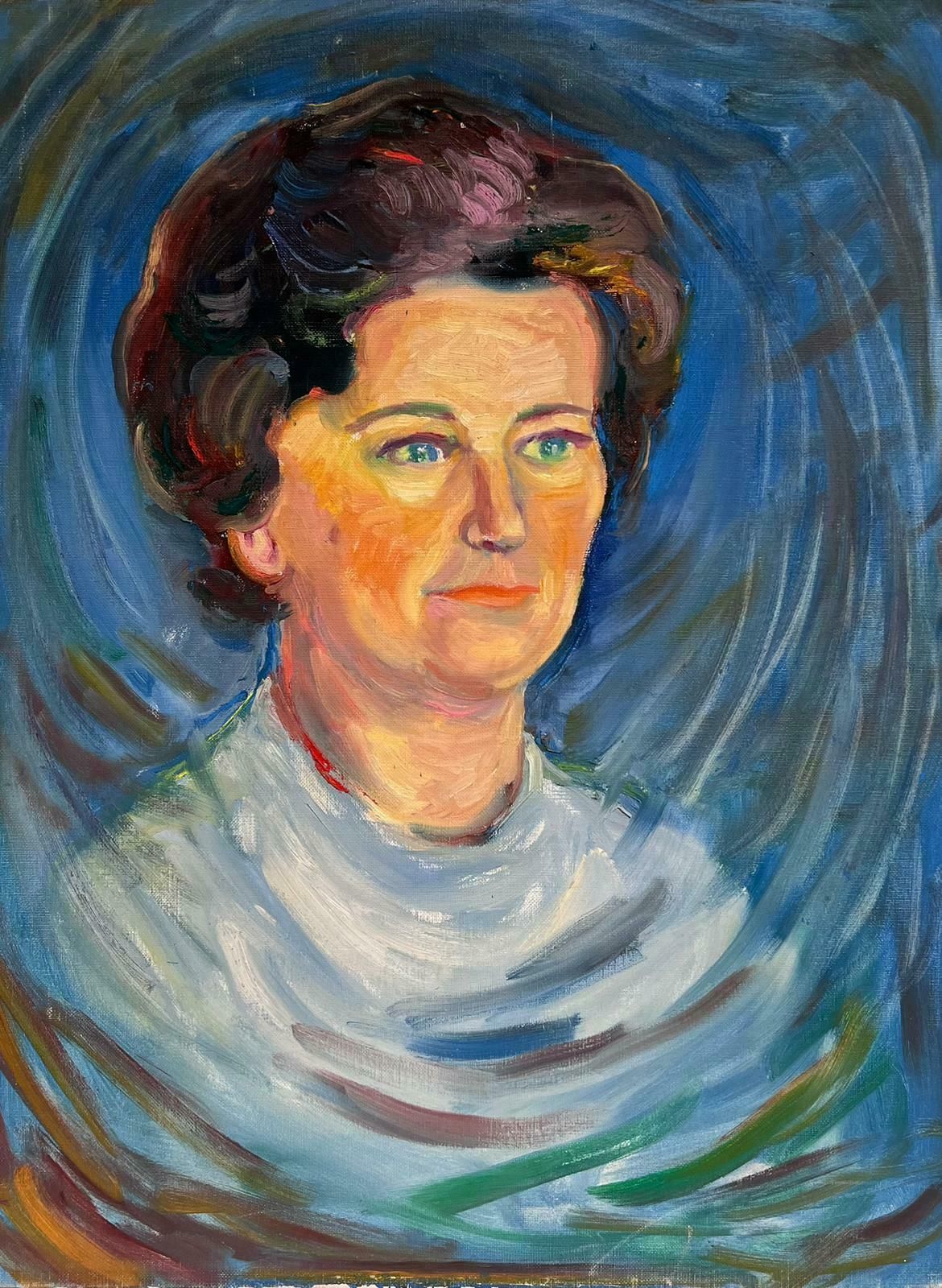 French School1970's French Portrait Of A Distinguished Lady Oil Painting On Canvas D.19751975