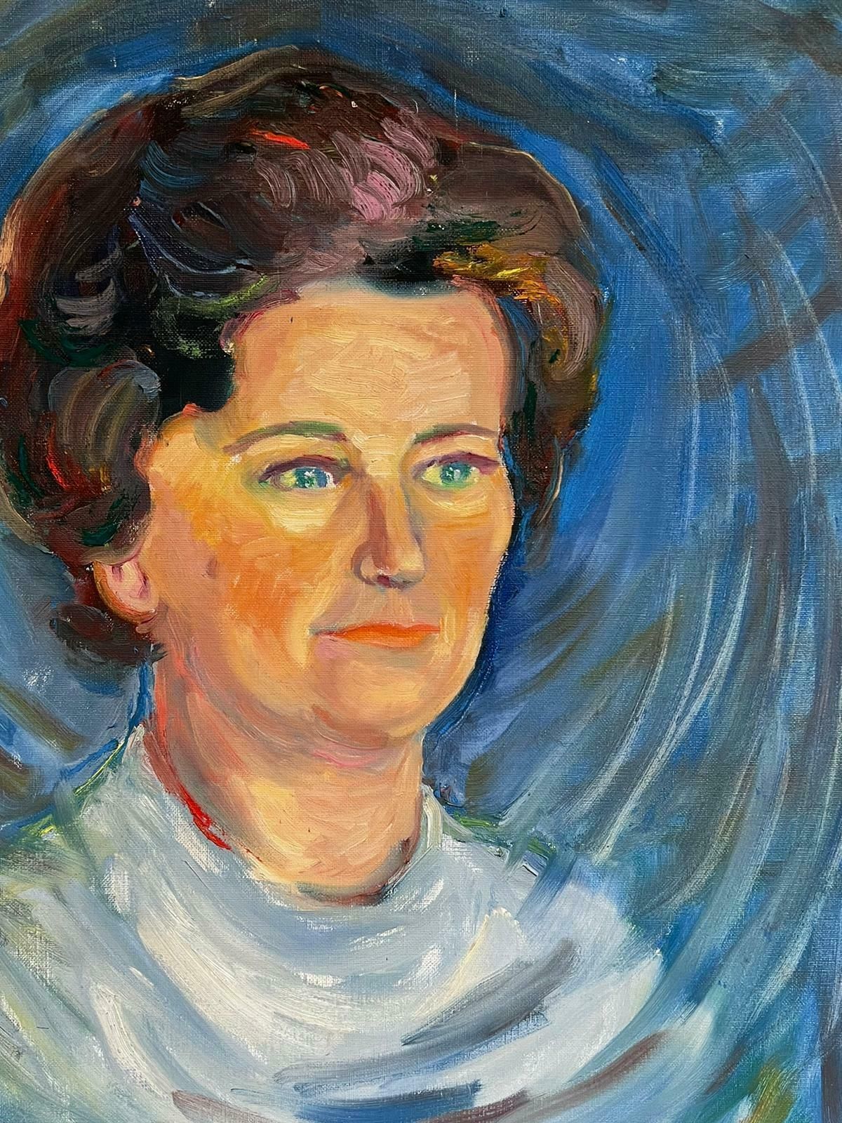 French School1970's French Portrait Of A Distinguished Lady Oil Painting On Canvas D.19751975 photo vinterior