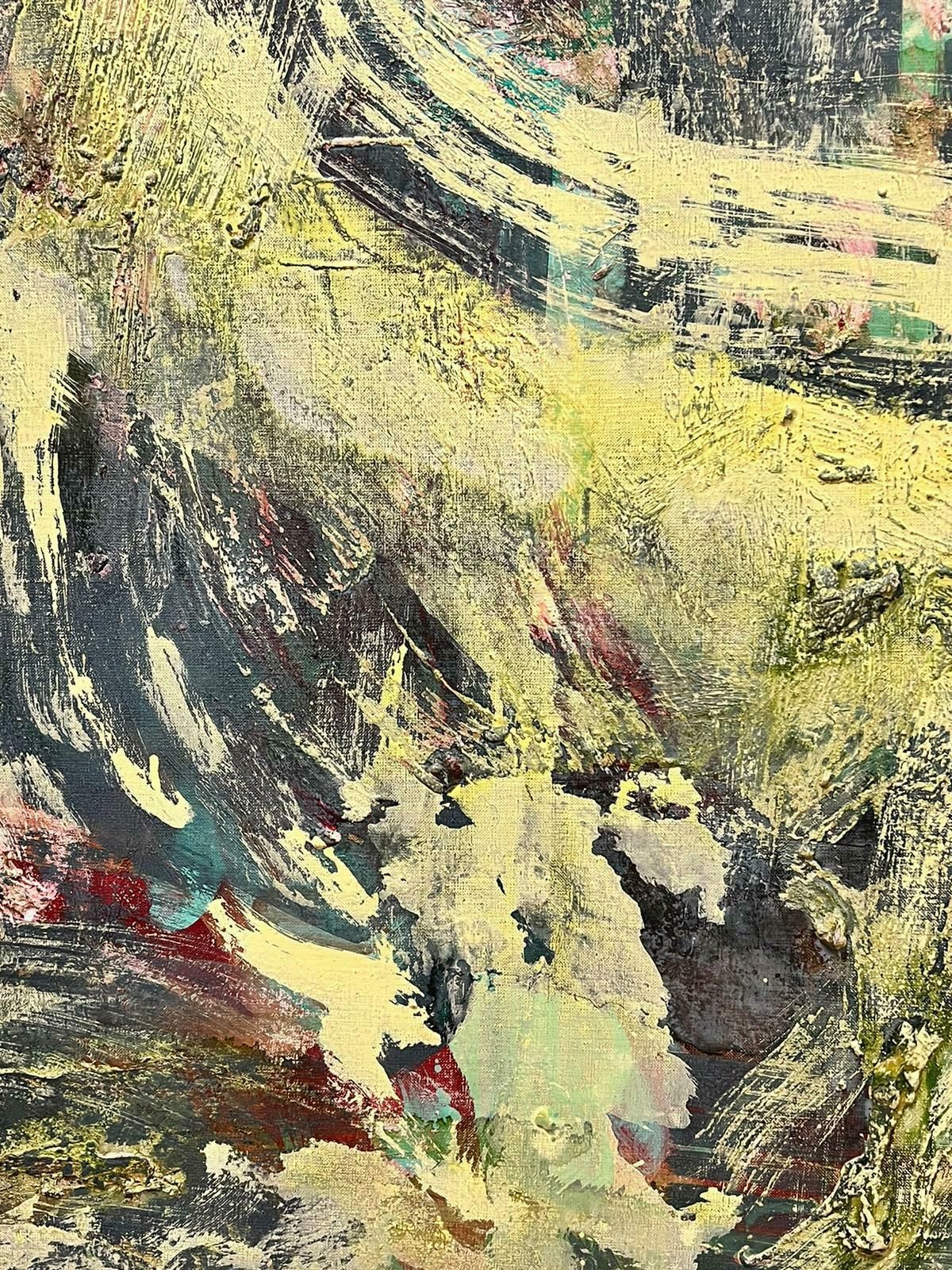 Michael Heindorffenormous Green Yellow Abstract Expressionist Oil Painting 1996 photo for sale