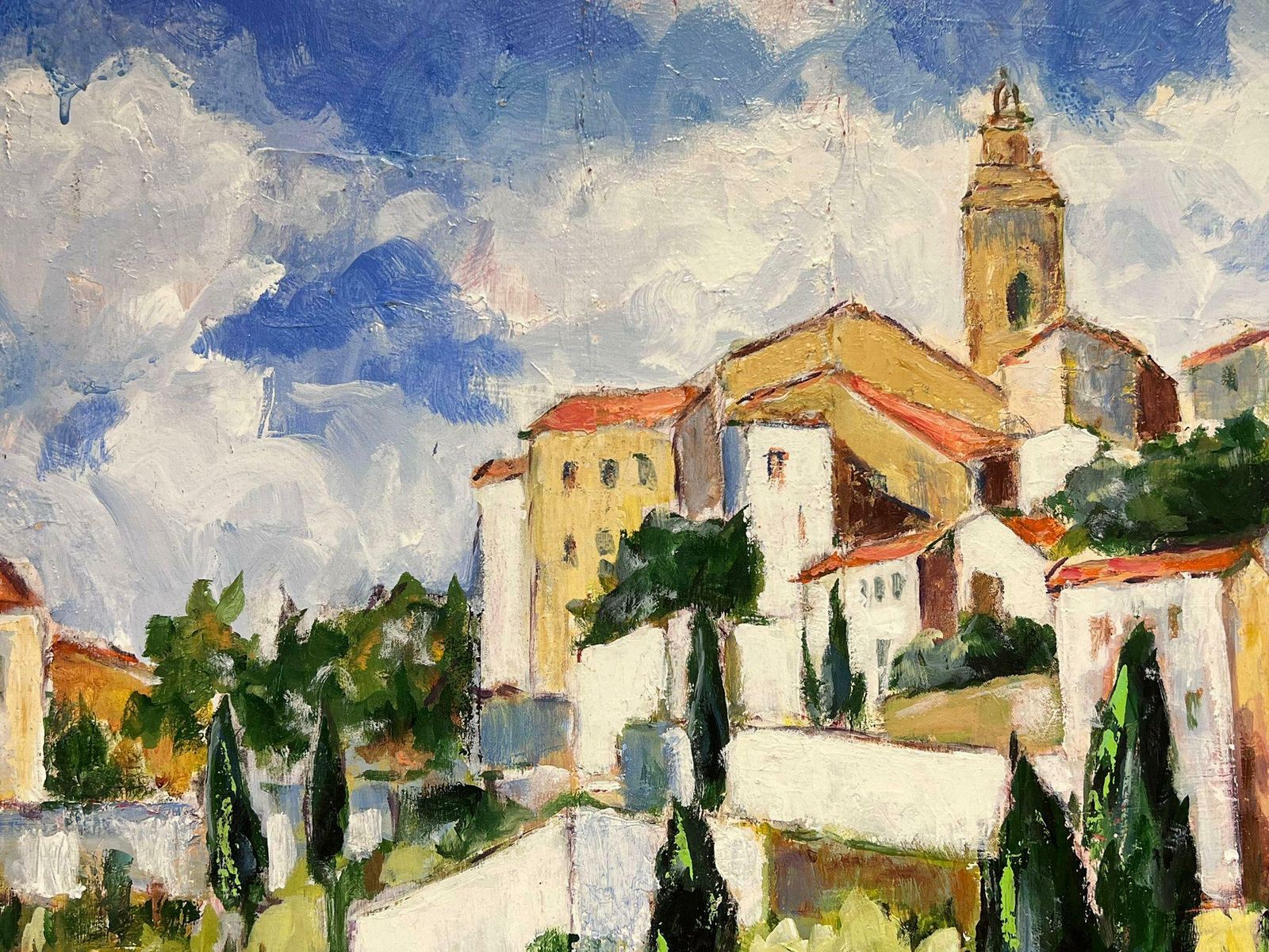 R. Roubigordes Provence Huge French Original Contemporary Oil Painting Signed Dated2005 photo for sale