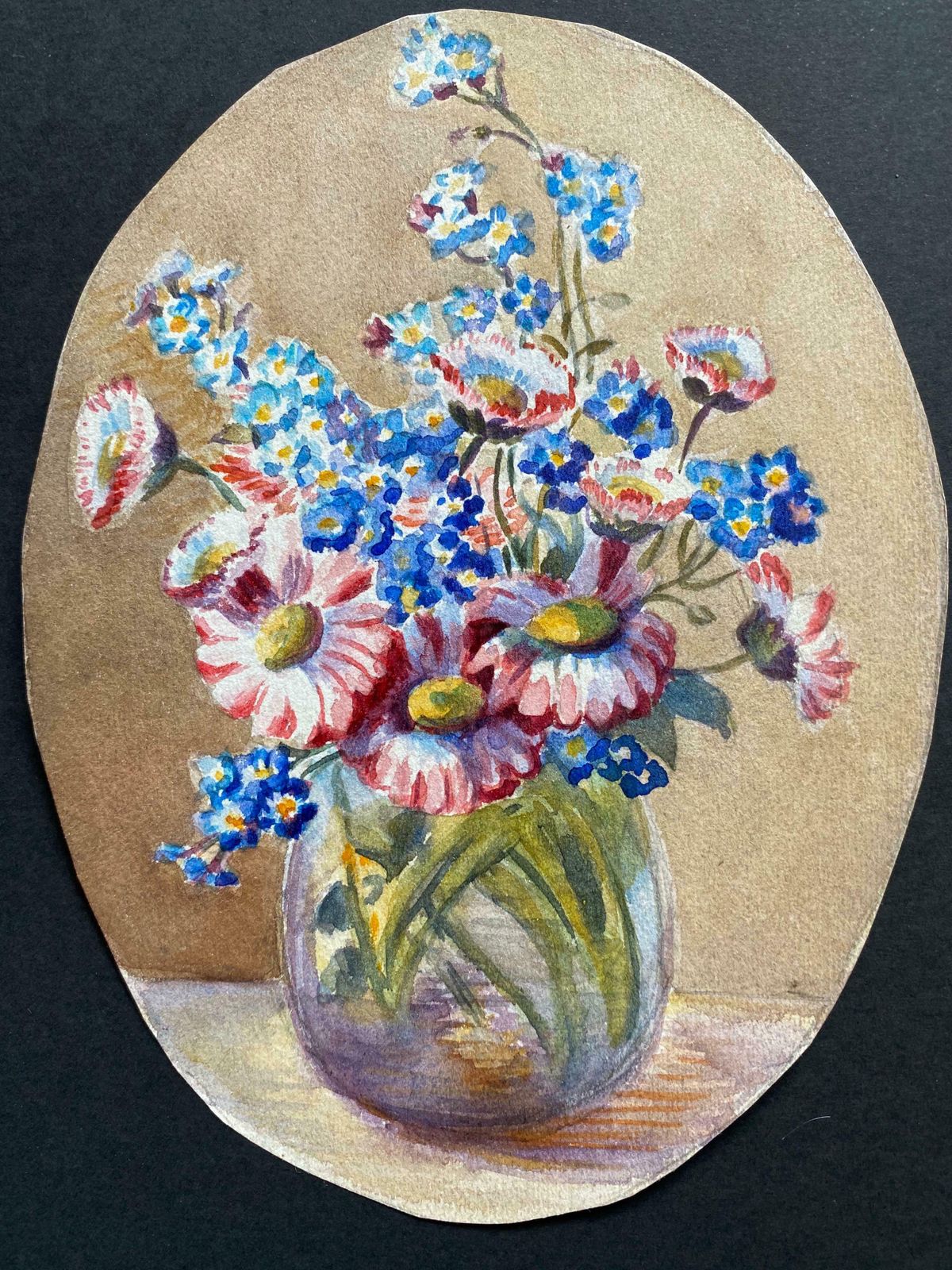 Marie Amelie Chautard Carreauearly 1900's French Impressionist Signed Flower Watercolours Y Marie Carreauc. 1900's photo furniture