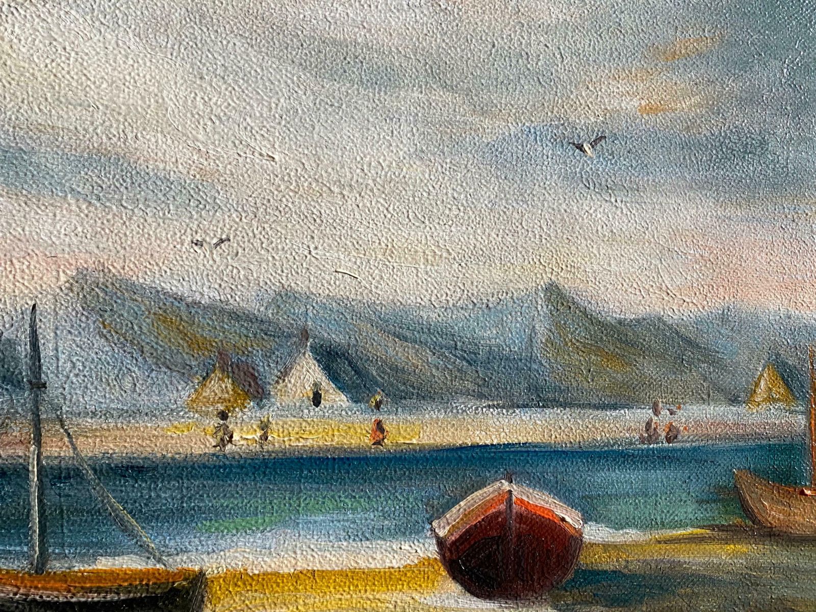 Michel Paboispeaceful Boat Scene In Francec.2000 photo furniture