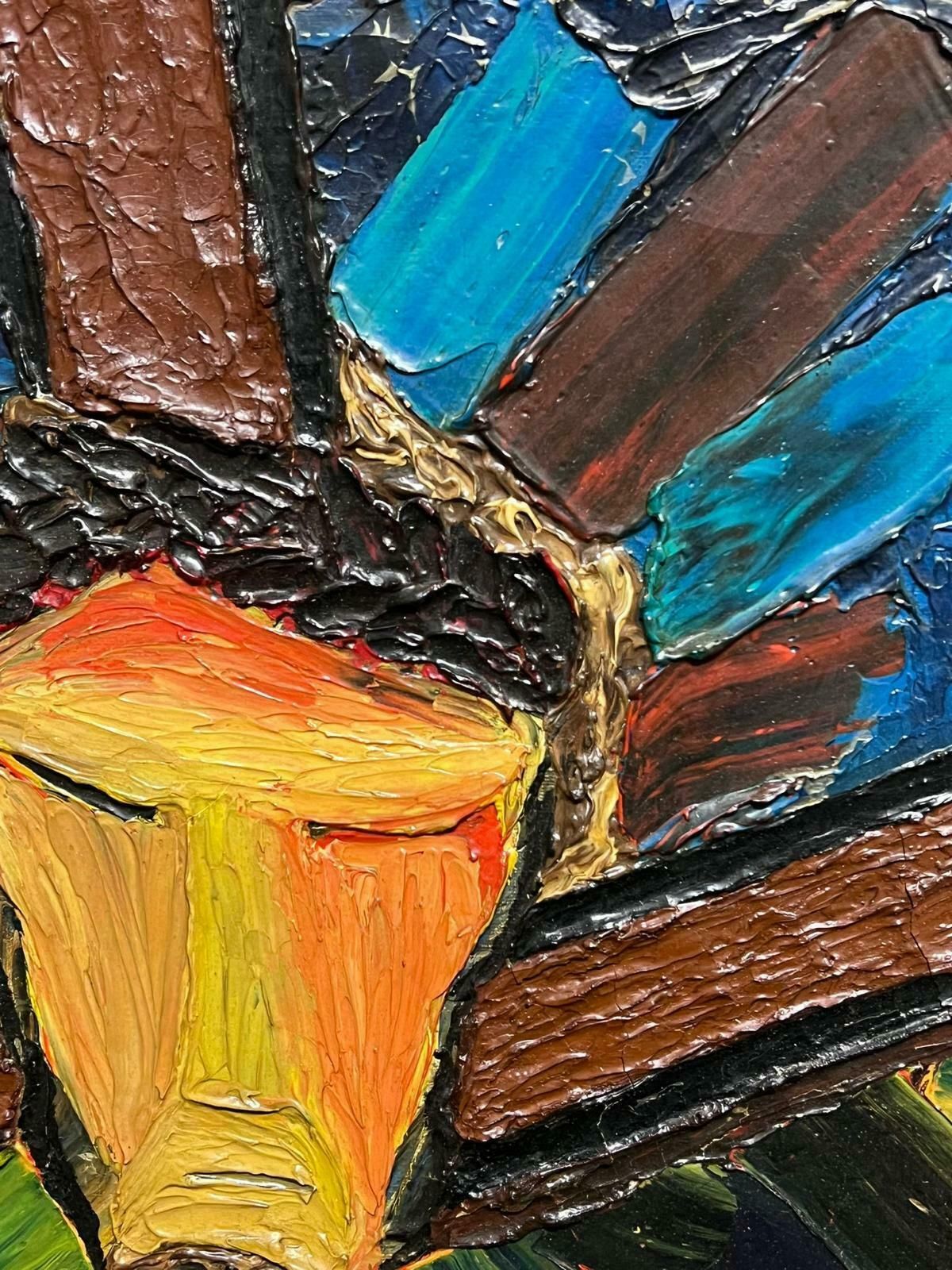 Jean Pierre Stagnaro1960's French Expressionist Oil Painting Portrait Of Christ Crucifixion1960's photo for sale