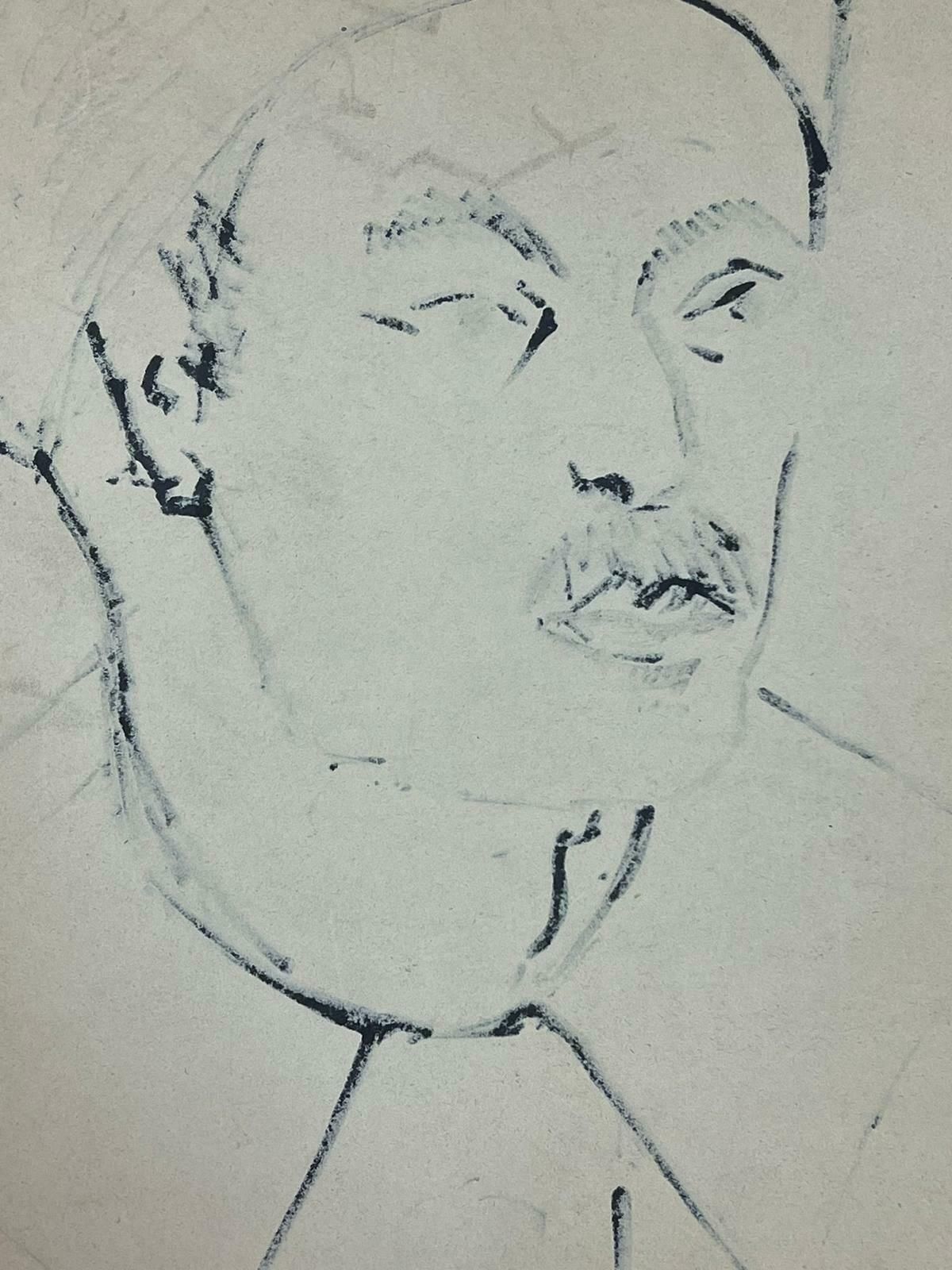 French Schoolfrench Drawing Of A Parisian Style Man With A Bold Moustache And Beret photo Art