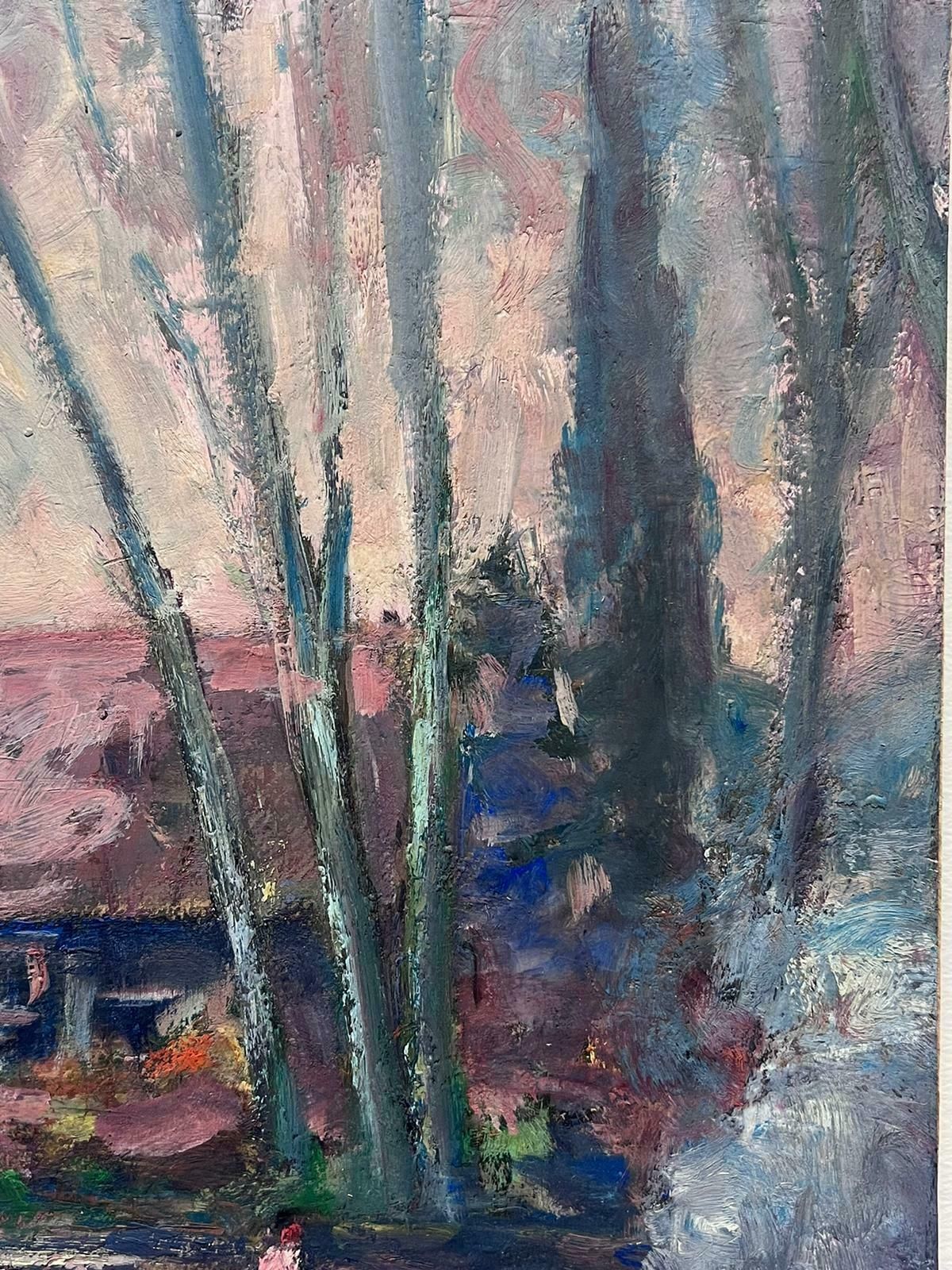 Leon Hatotvintage French Oil Painting Of A Tall Autumnal Tree With Figure photo furniture