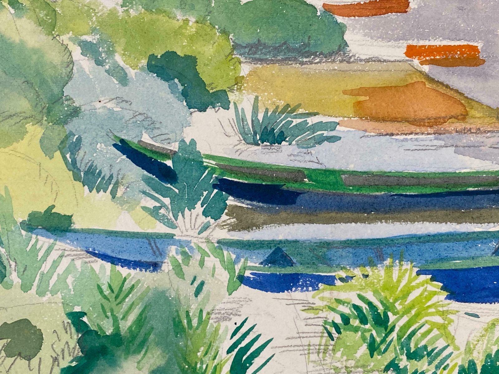Louis Bellon1940's Provence French Bright Summer Landscape    Post Impressionist Artistc. 1940s photo 684.0