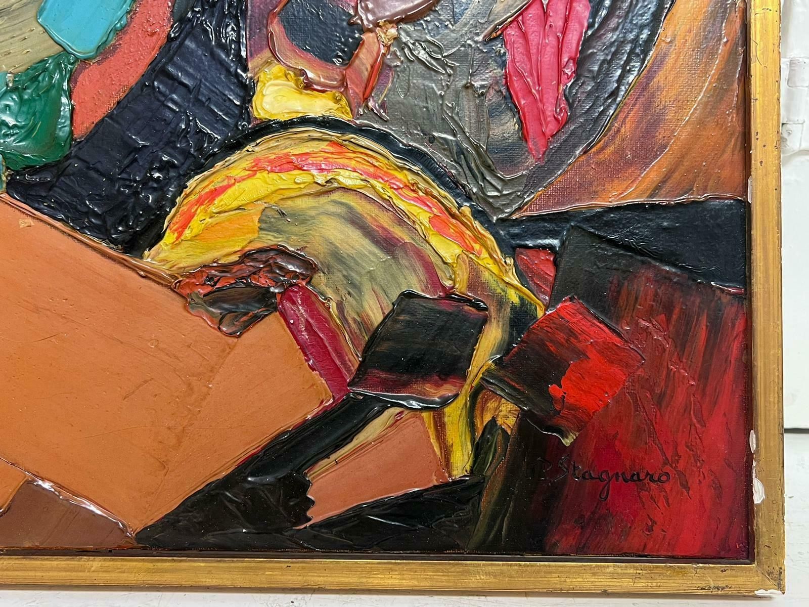 Jean   Pierre Stagnaro1960's French Abstract Oil Painting Very Very Thick Impasto Oil Exhibited Work1960 photo 1226.0