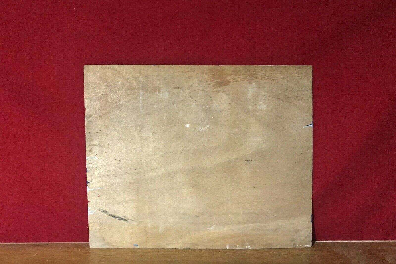 Unknown1980's French Abstract Painting   Drip Work On Large Panel   Red White Bluec. 1990's photo vinterior