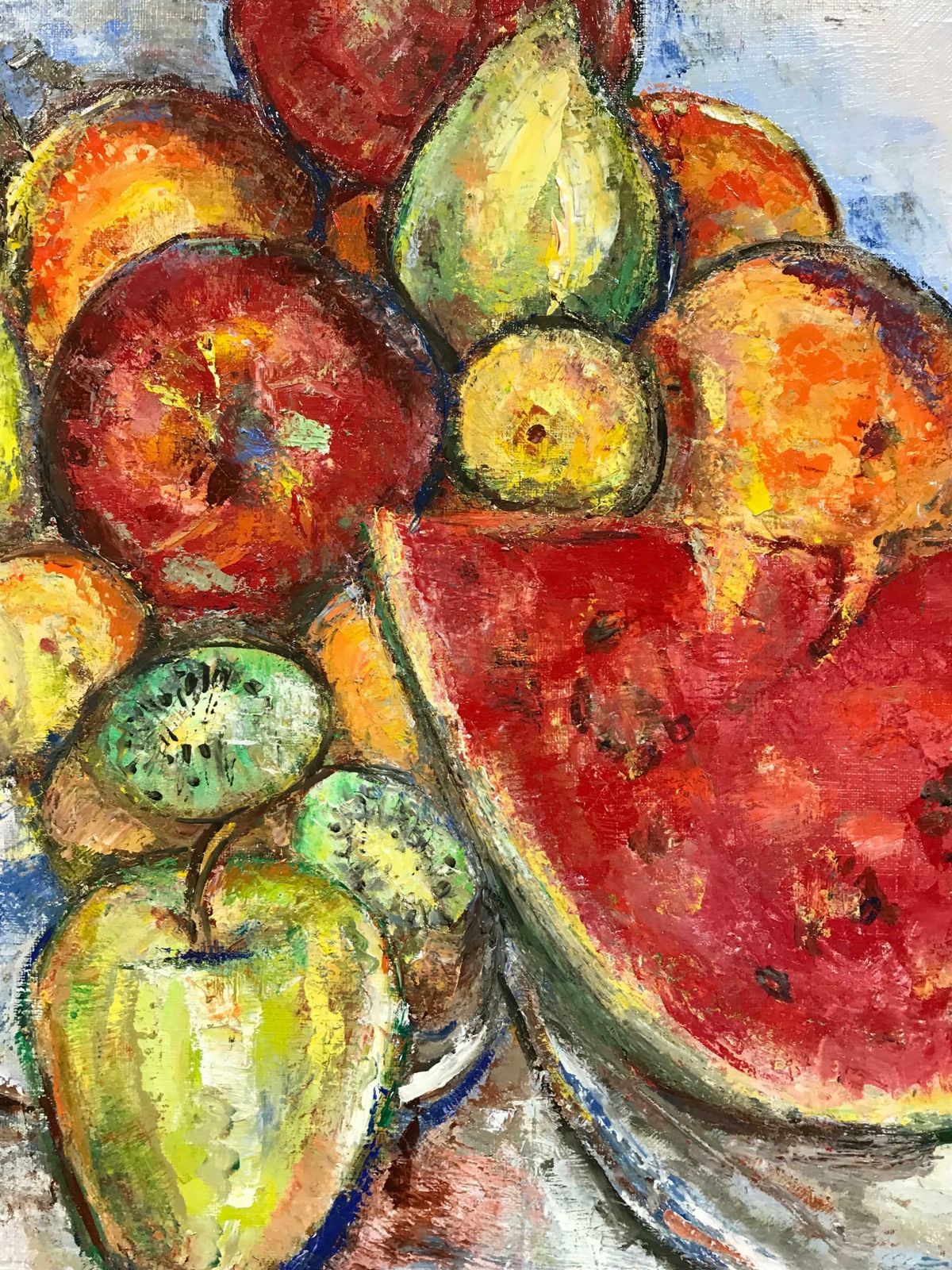 Maria Tort Xirausigned Original Oil Painting   Luscious Still Life Of Fruit With Watermelon photo vinterior