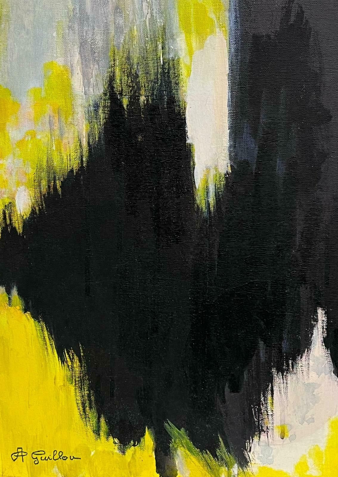 Andre Guilloublack Yellow & White Expressionist French Oil Painting Square Shape Canvas photo 1022.0