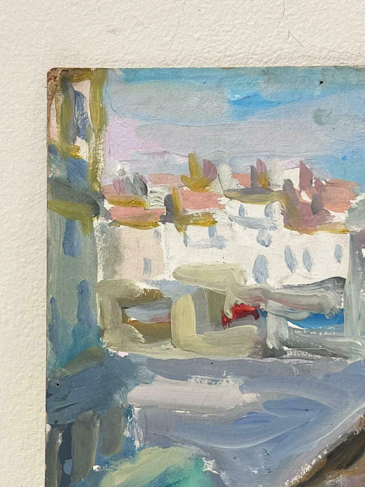 Suzanne Dinkes20th Century French Post Impressionist Oil Village Street Scene In France1950's photo for sale