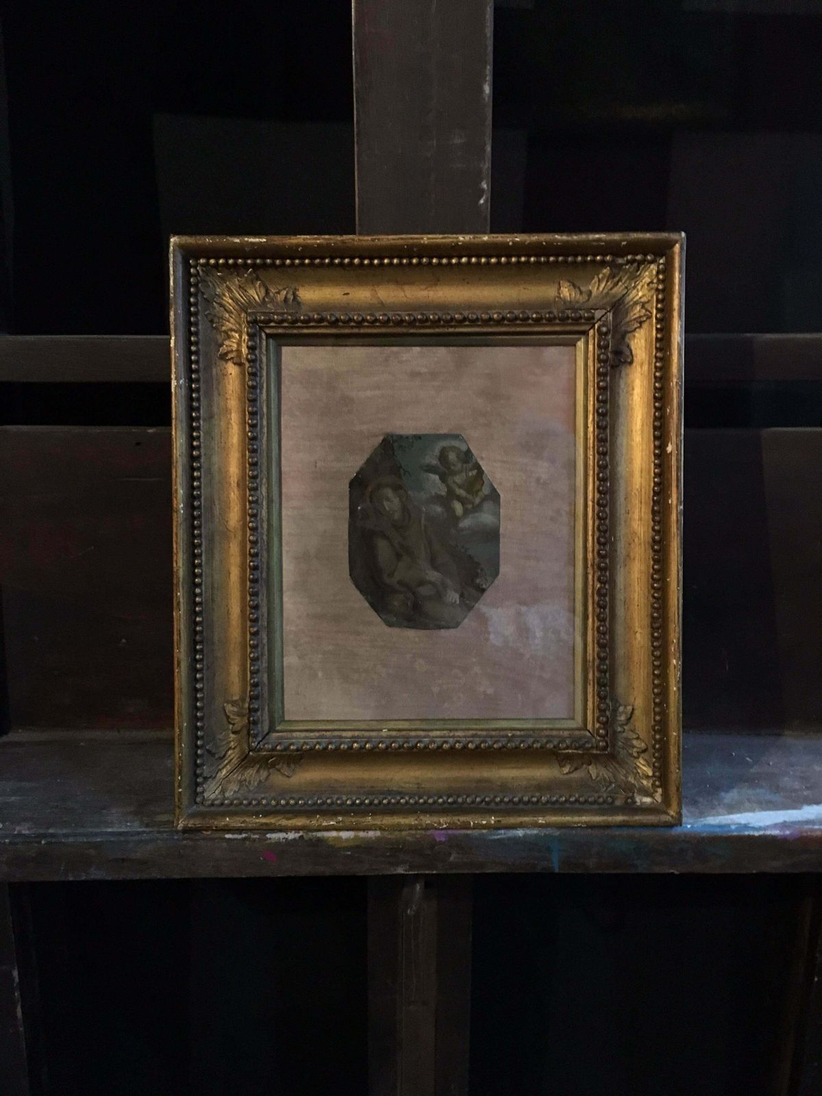Unknownguardian Angel, 17th Century Italian Old Master Oil On Copper17th Century photo Art